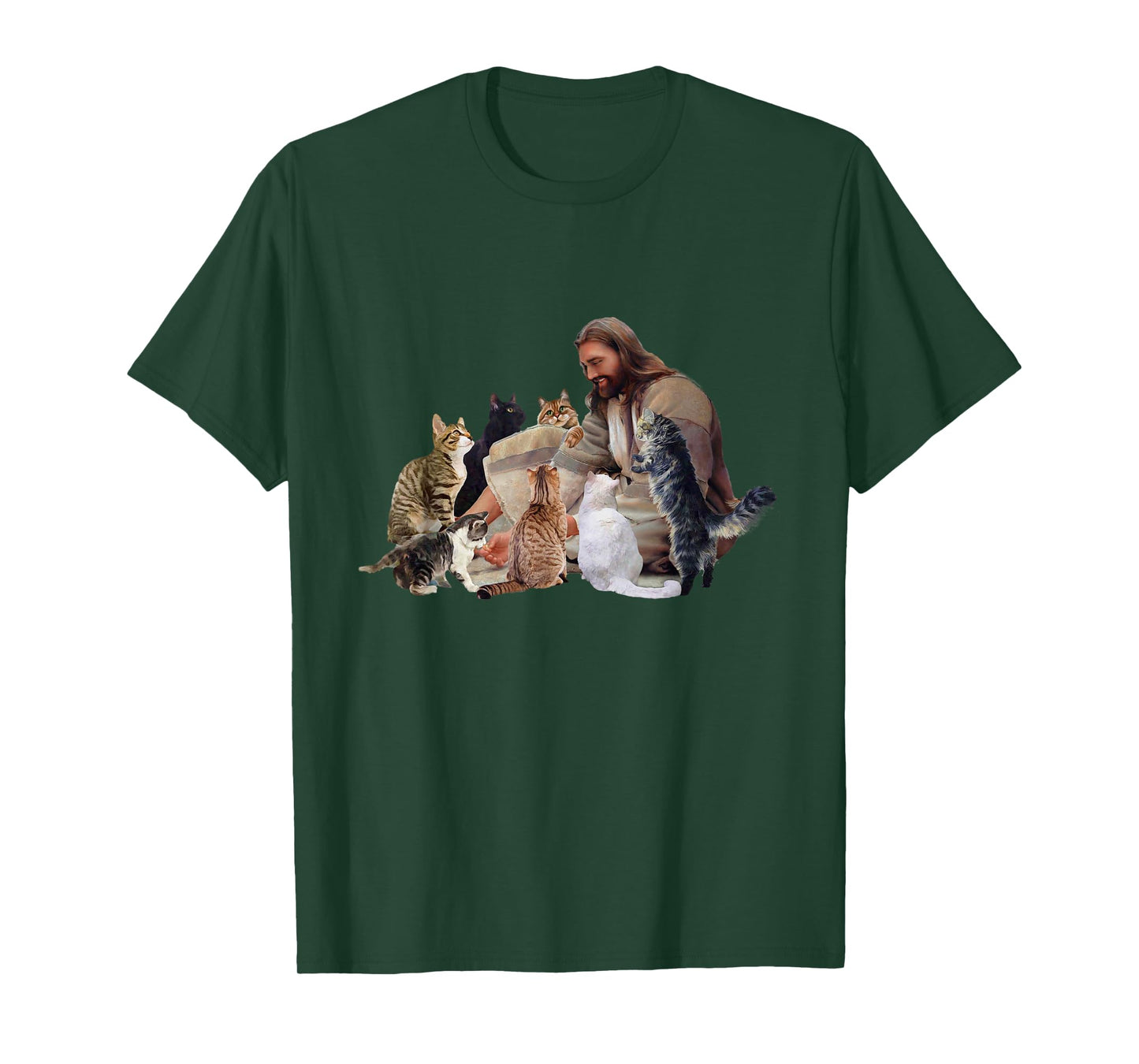 Jesus Hugs Cats Funny Cats T-Shirt