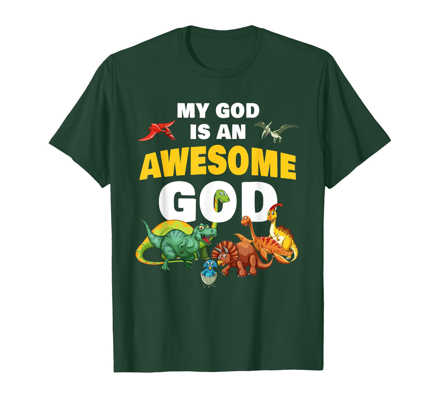 My GOD is an Awesome GOD – Christian Faith Kids Dinosaur T-Shirt