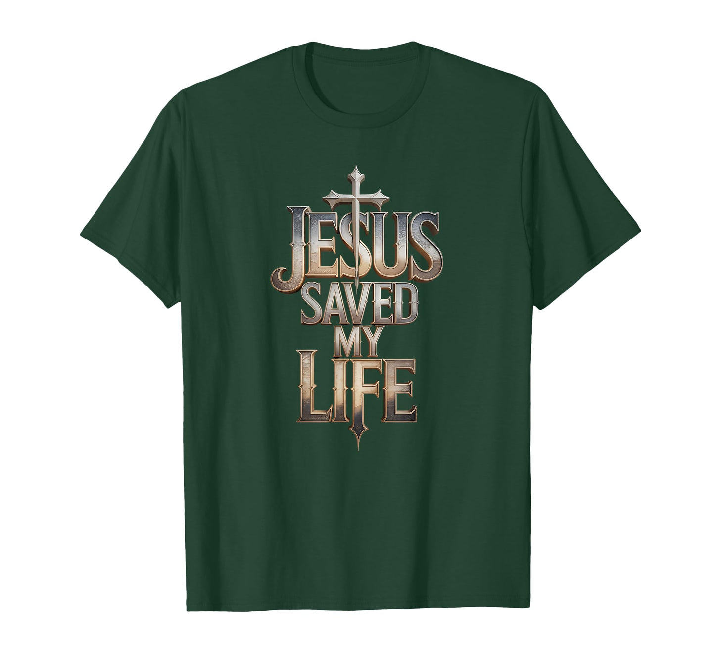 Jesus Saved My Life Fat Cross Christian T-Shirt