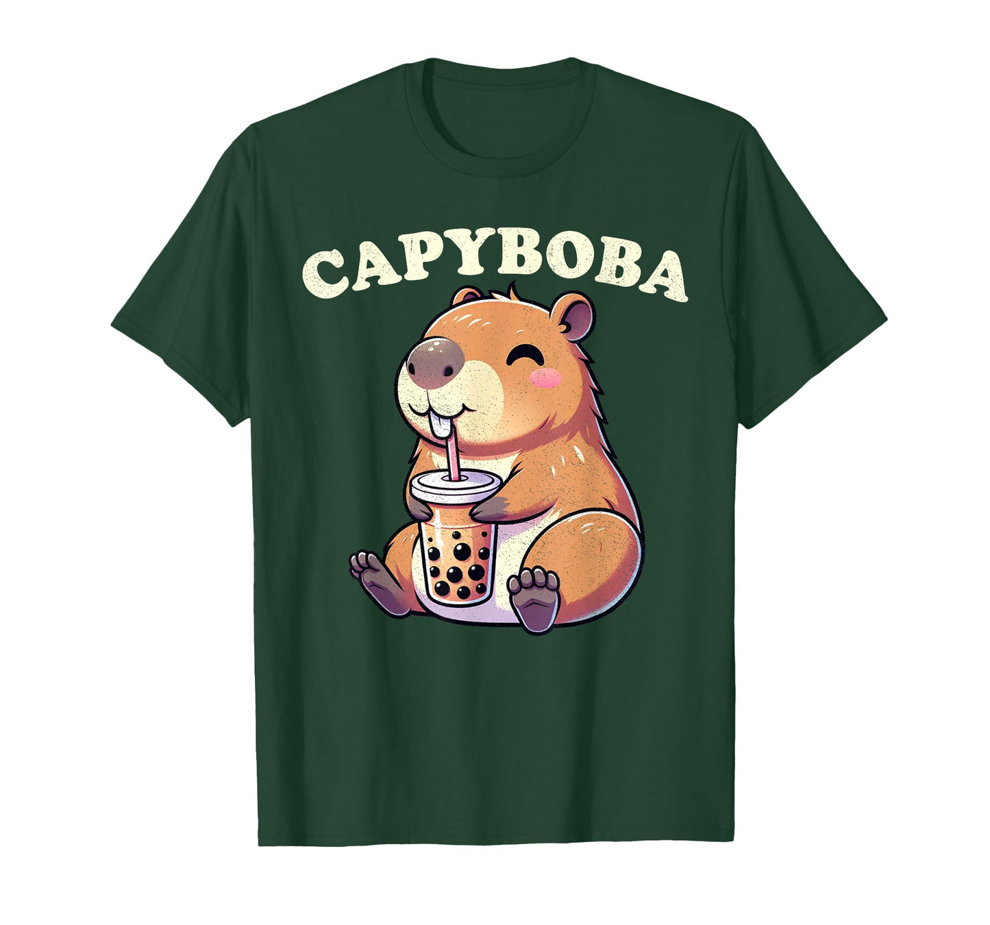 Capybara Shirt Funny Capybara Rodent, Capyboba Boba Milk Tea T-Shirt