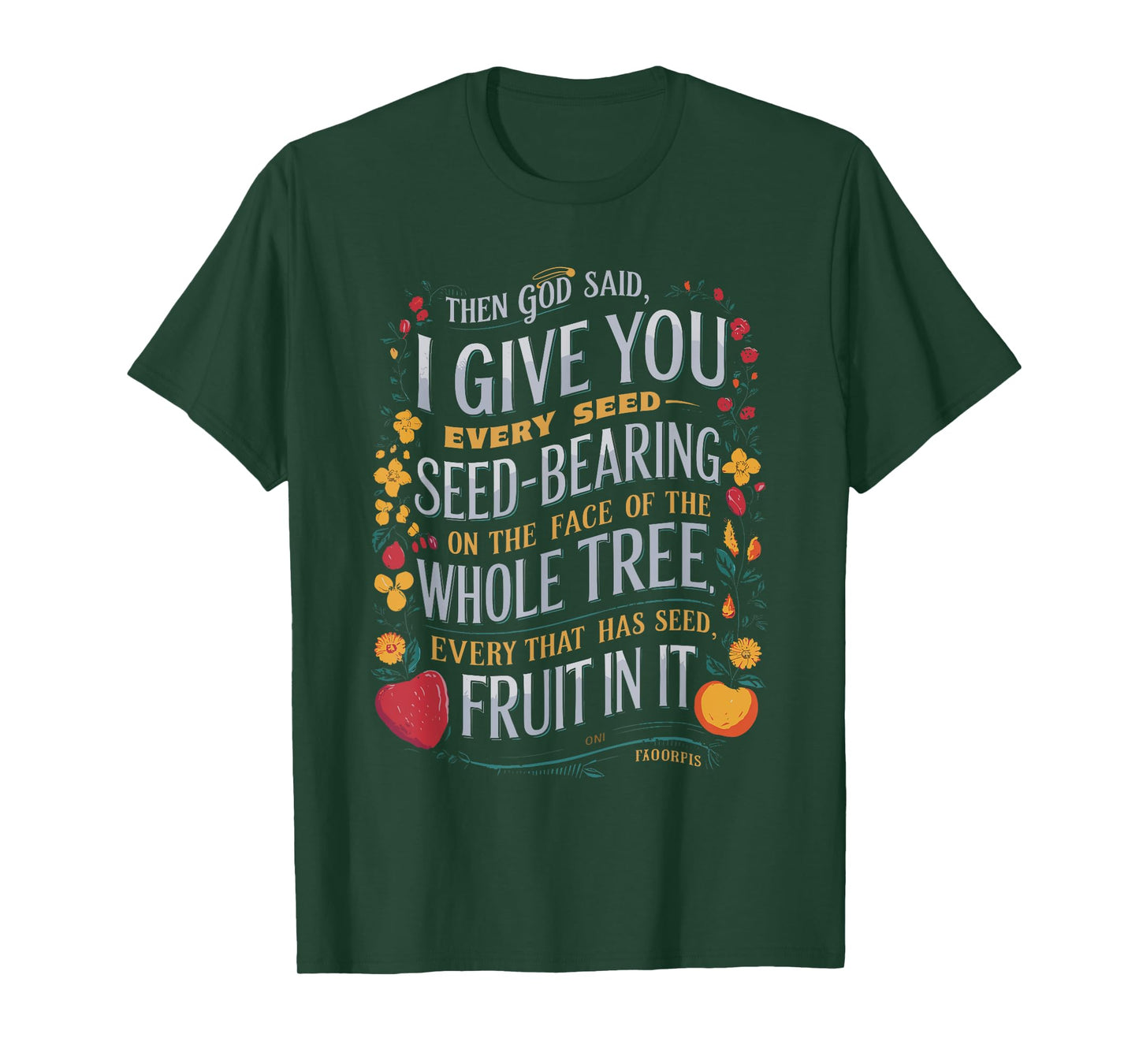 Genesis 1:29 Plant Based Diet Vegan Vegetarian Bible Verse T-Shirt