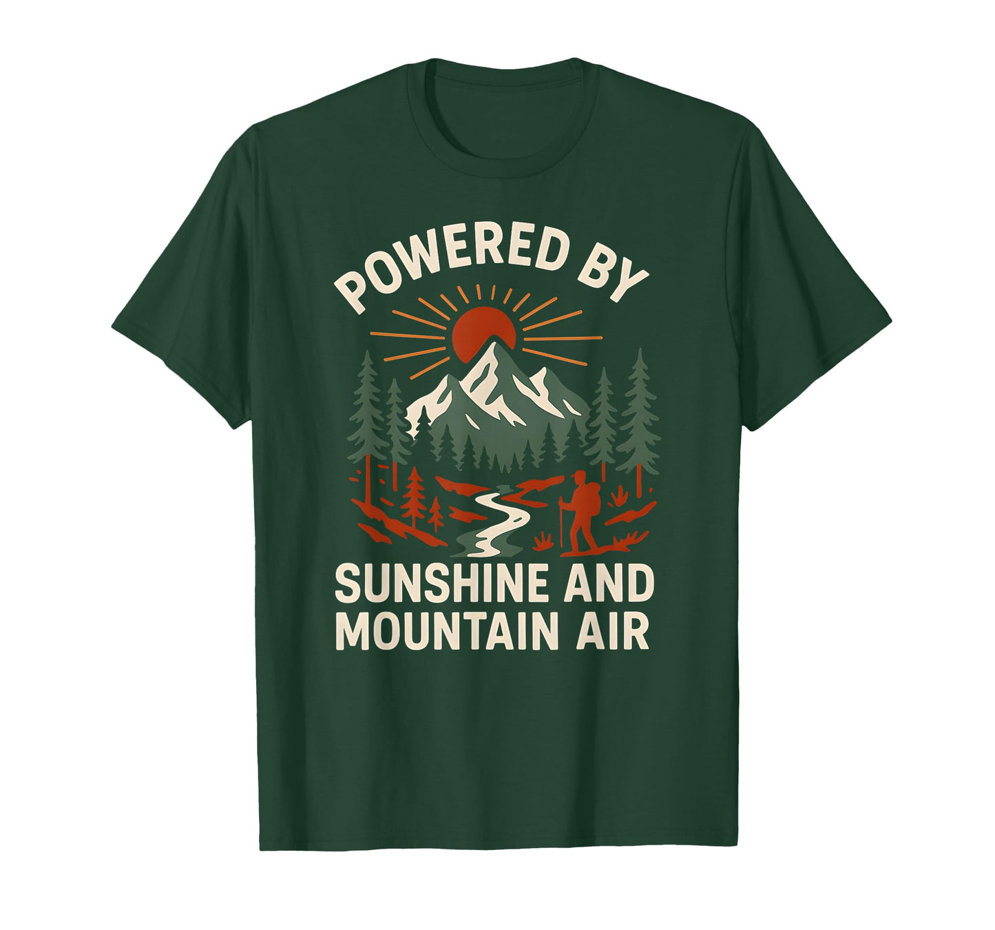 Mountain Powered by Sunshine Vintage Mens Christian Faith T-Shirt
