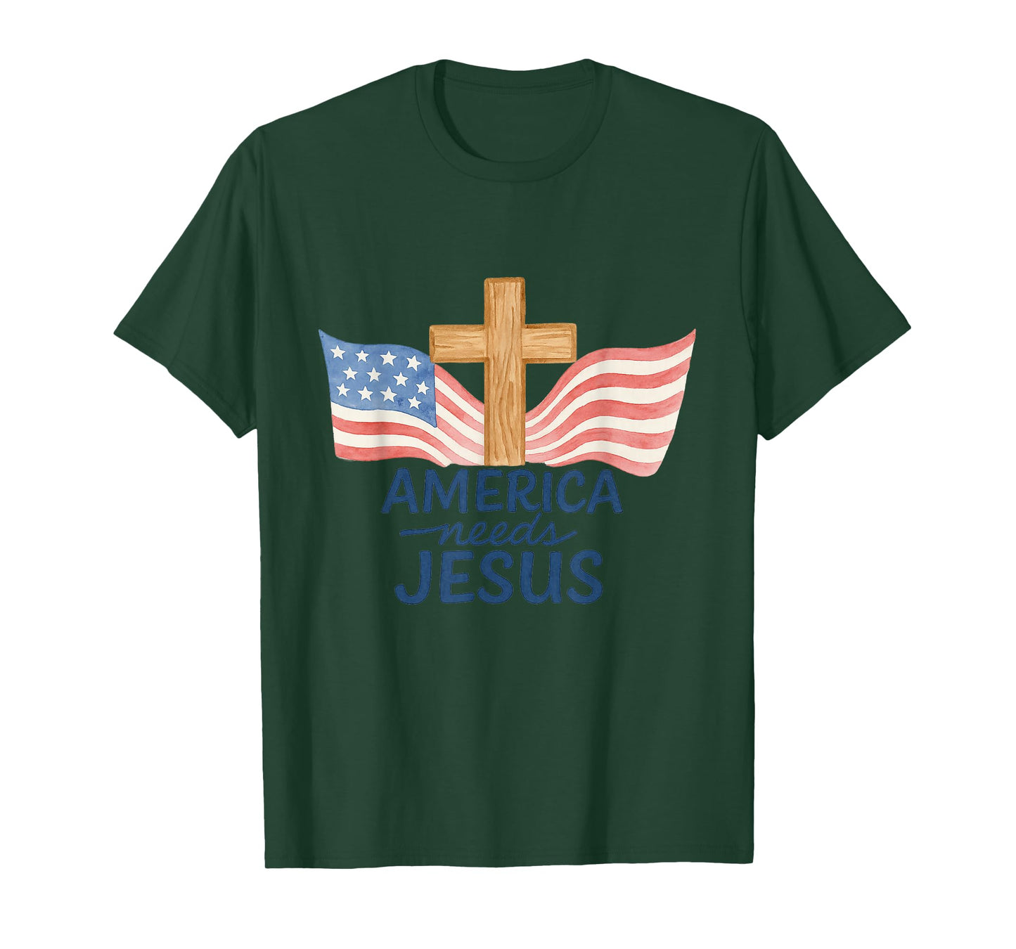 America Needs Jesus Patriotic Christians T-Shirt