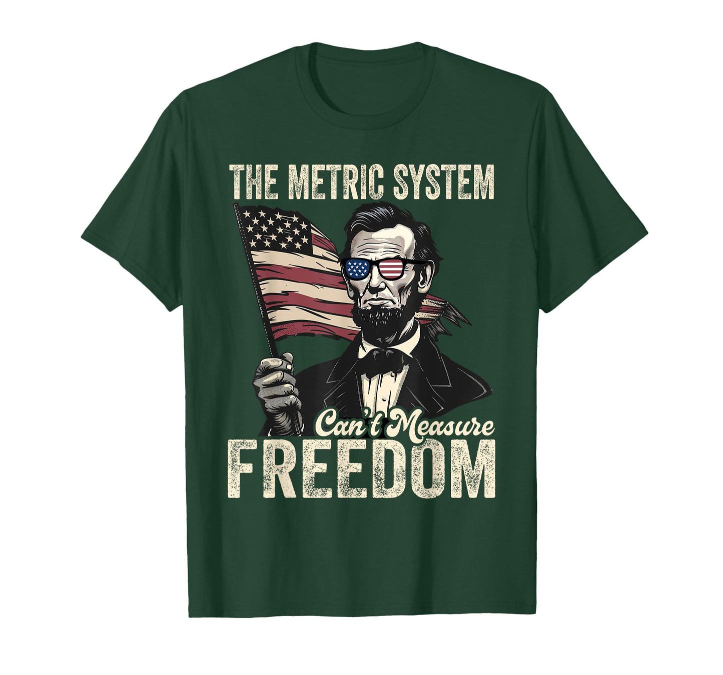 The Metric System Can't Measure Freedom 4th of July Vintage T-Shirt