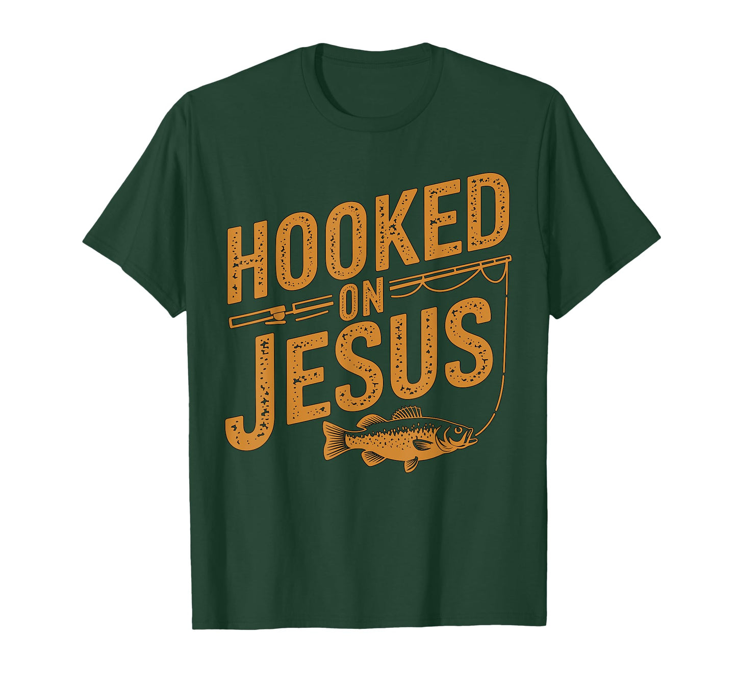Hooked on Jesus Fishing Christian T-Shirt