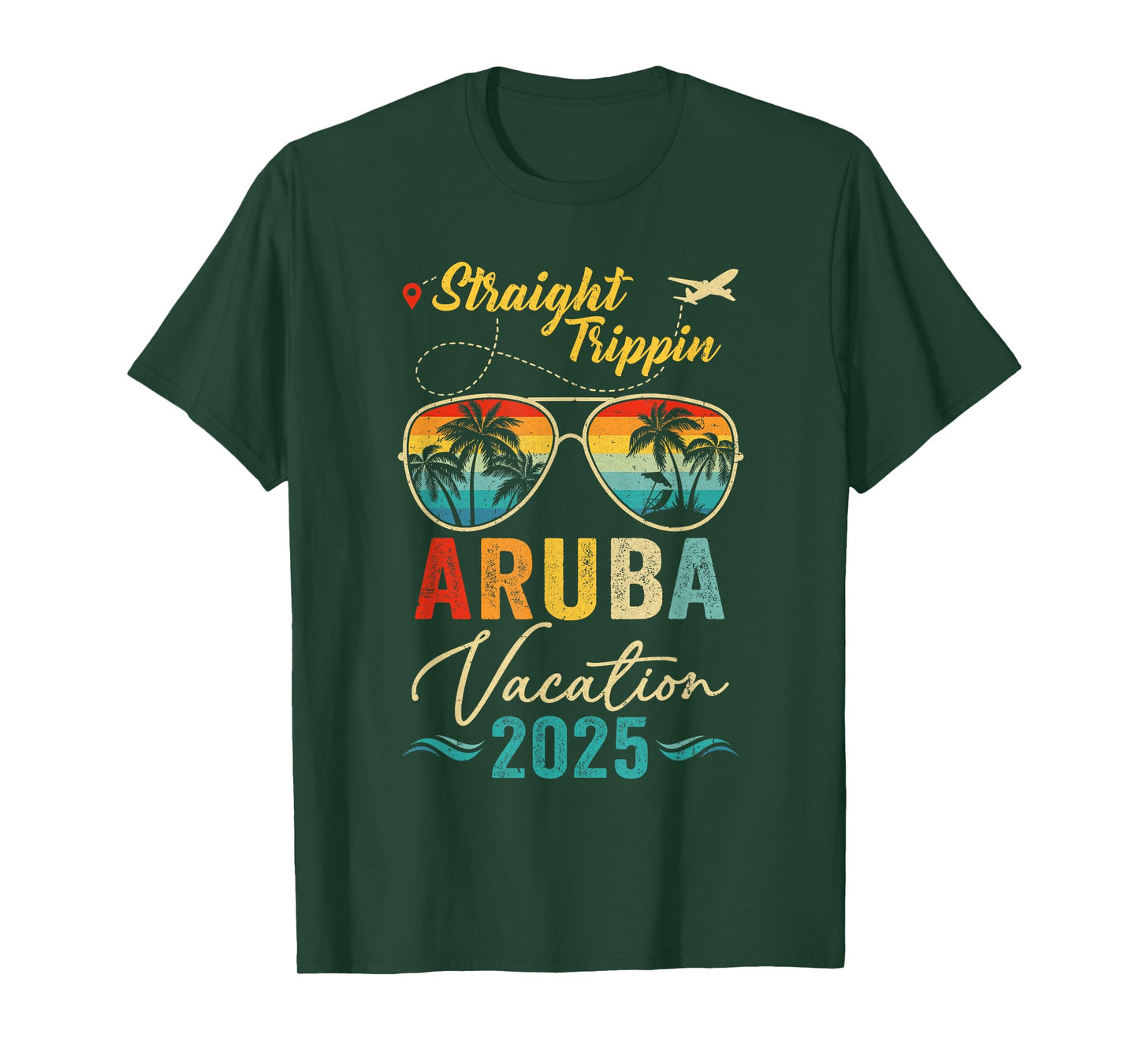 Straight Trippin Aruba 2025 Family Summer Vacation T-Shirt