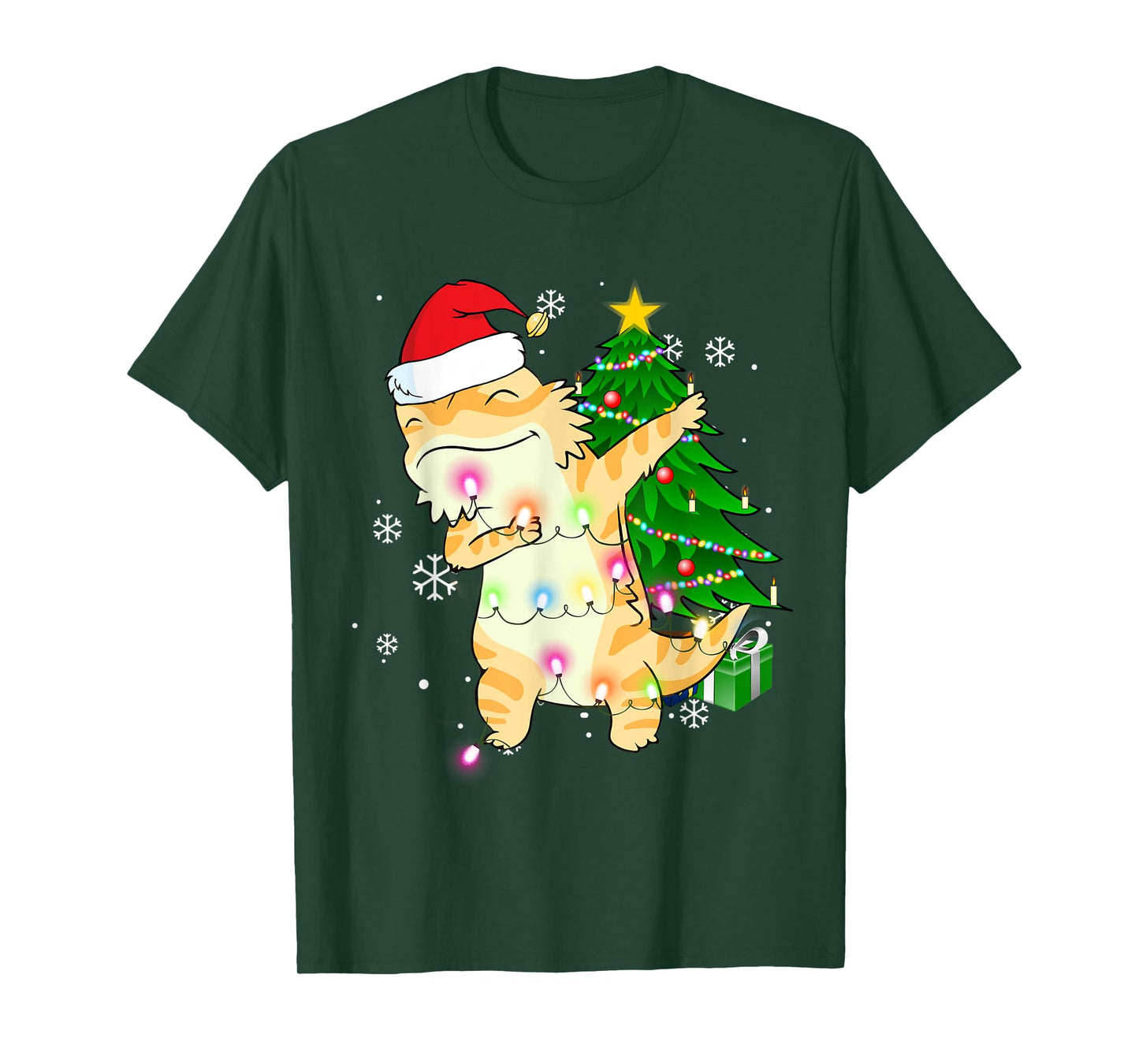 Dabbing Bearded Dragon Christmas Costume Cute Youth Kids T-Shirt