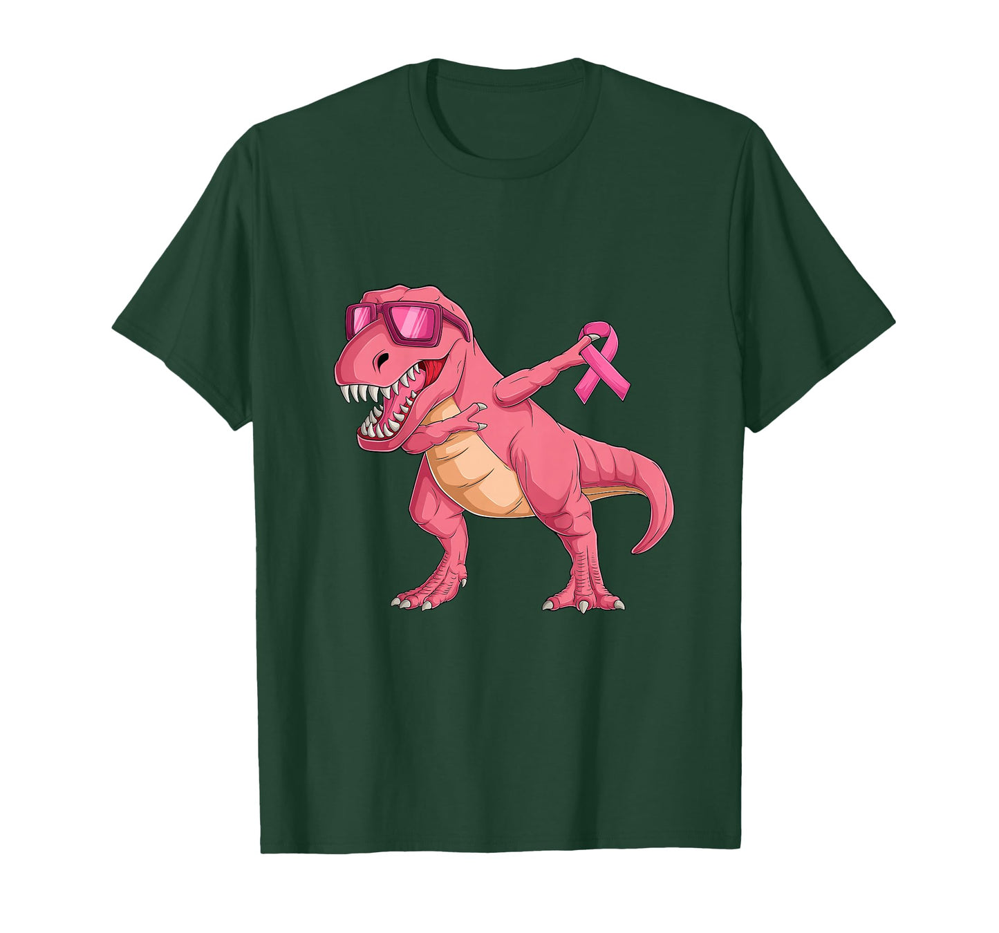 Pink Ribbon T-Rex Kids Breast Cancer Awareness for Boys Kids T-Shirt