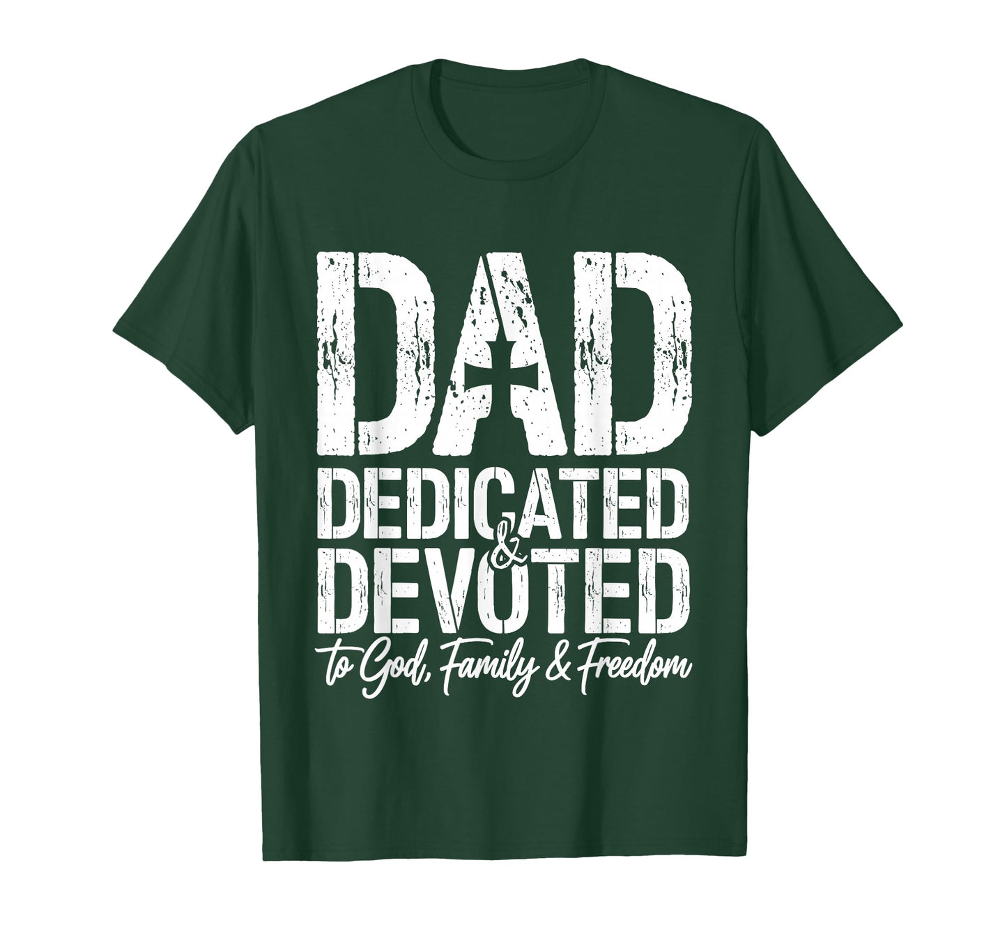 Mens Christian Dad Dedicated and Devoted to God Father's Day T-Shirt