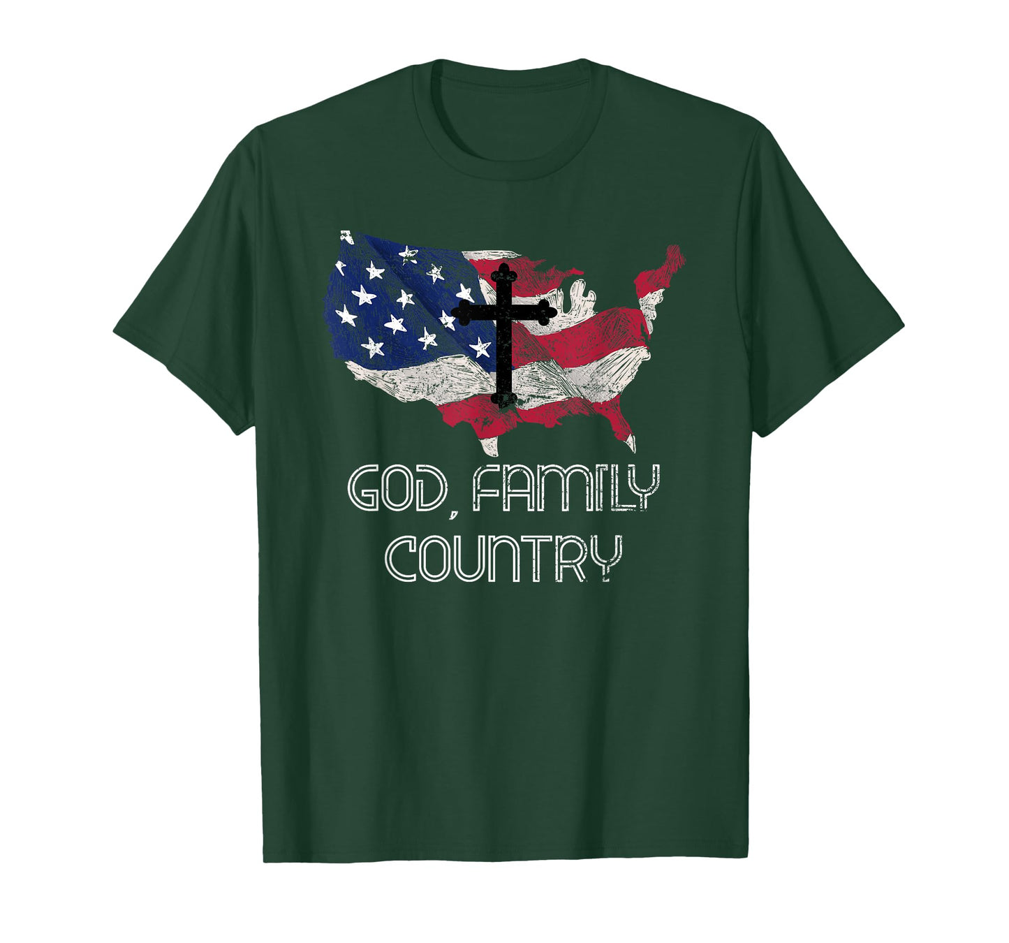 Patriotic Christian Cross American Pride Jesus Lord Prayer T-Shirt