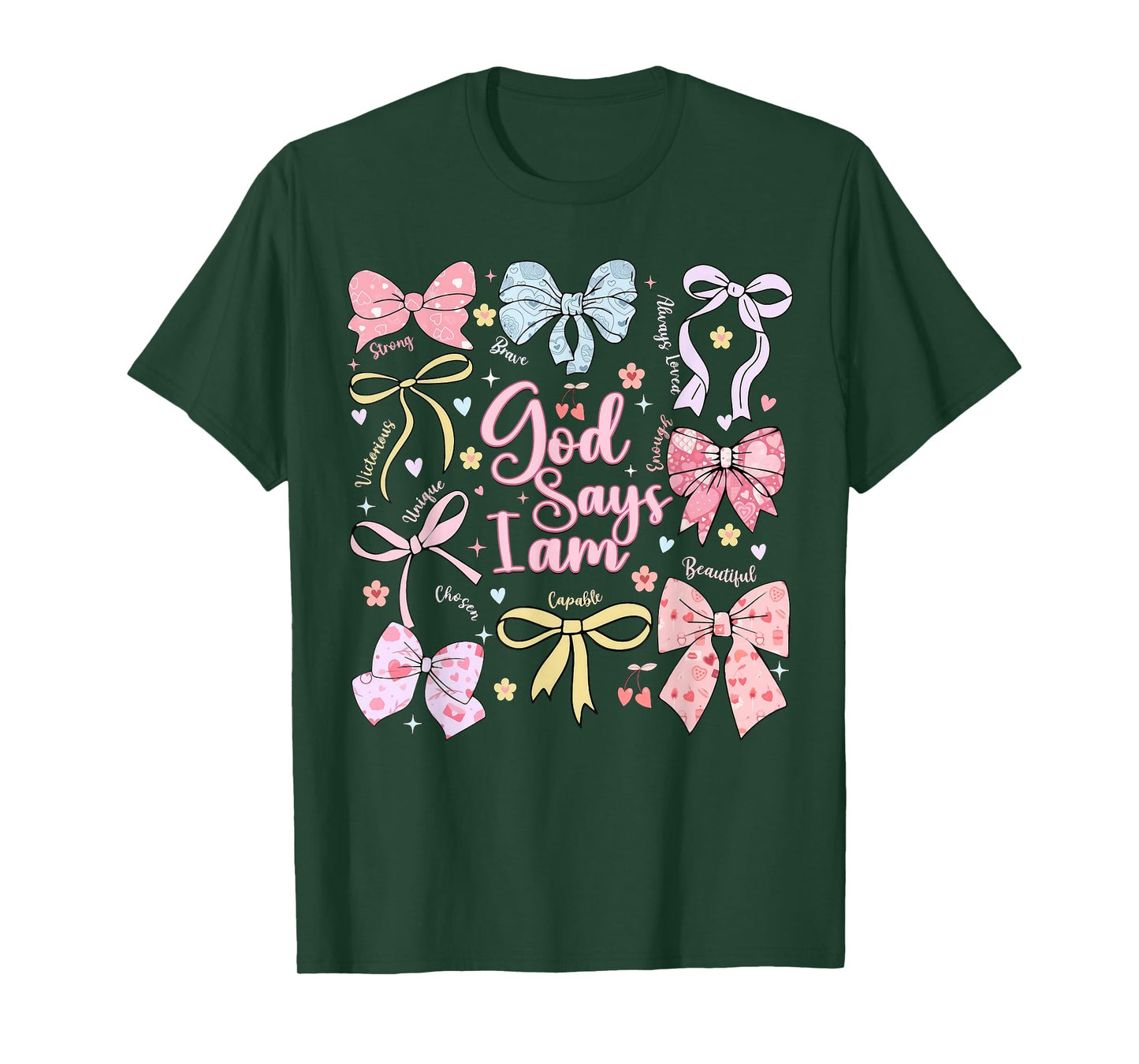 God Says I Am Bow Christian Girl Women T-Shirt