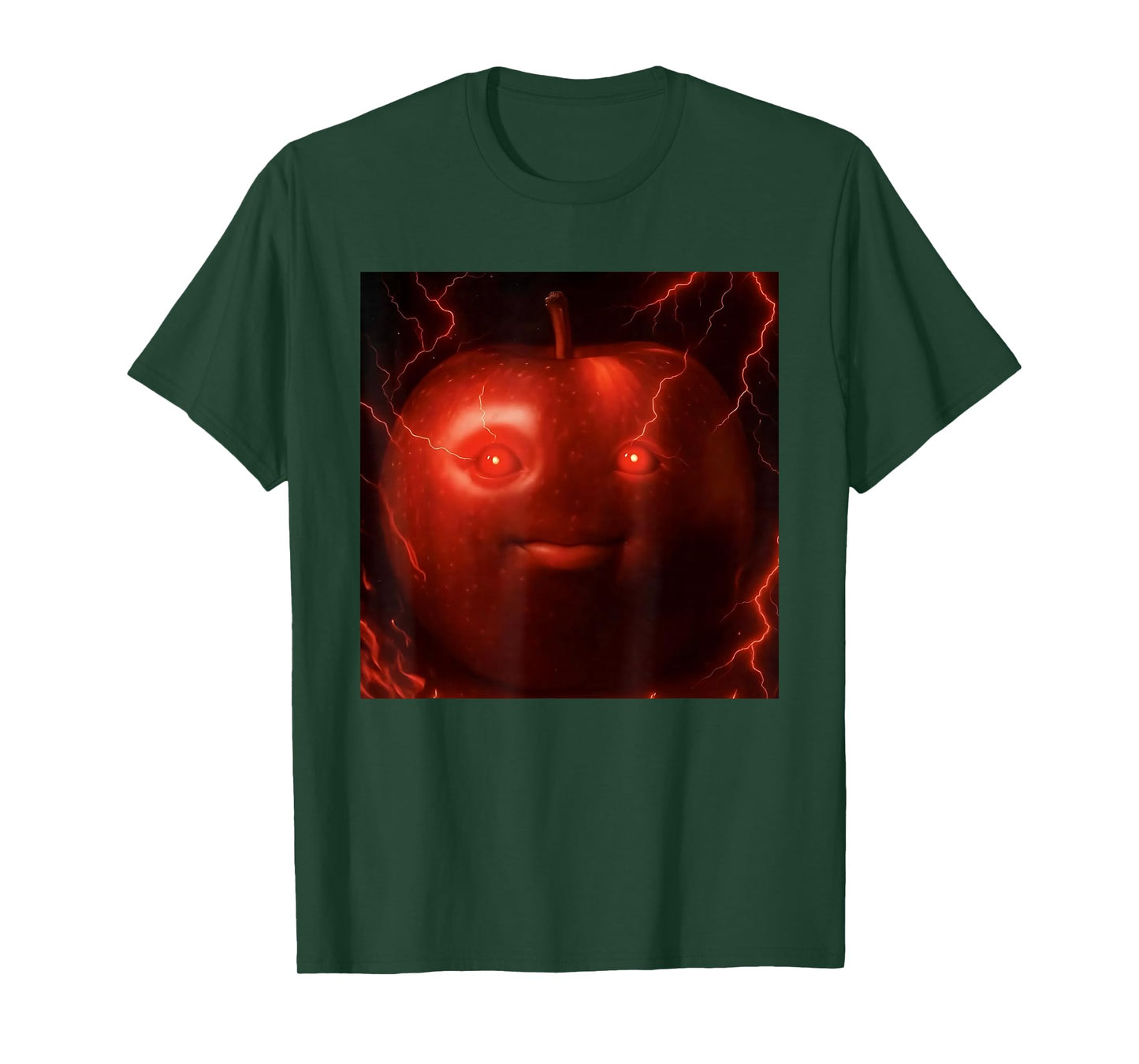 Funny Silly AI Niche Evil Apple gen z Meme BrainRot Fruit T-Shirt
