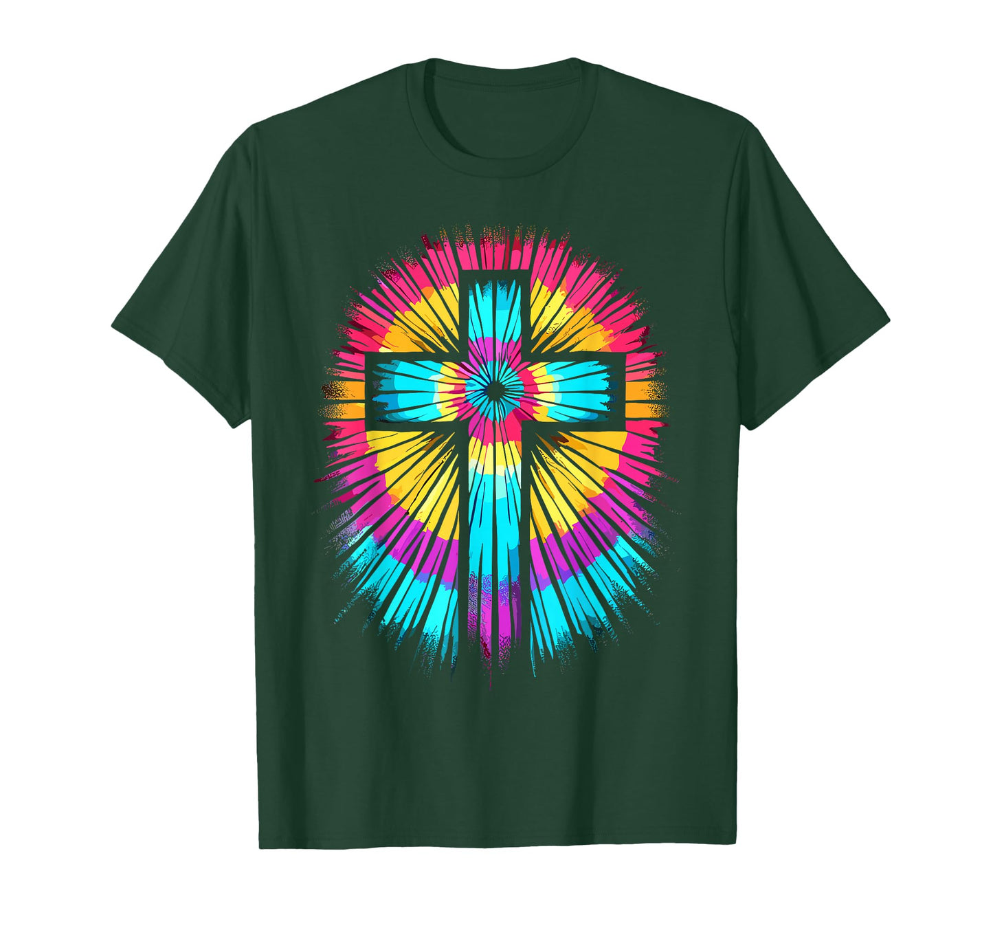 Vibrant Tie Dye Cross Christian Apparel Cross T-Shirt