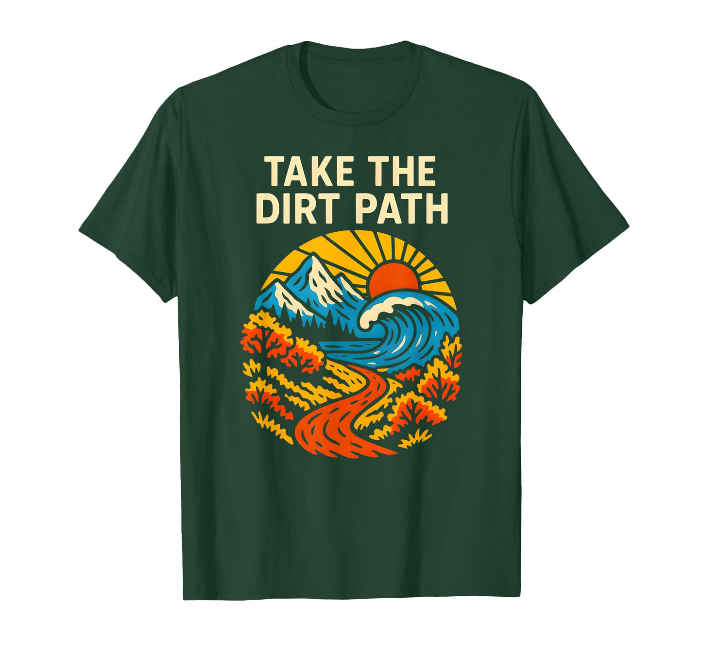 Outdoors Take The Dirt Path Vintage Mens Christian Faith T-Shirt