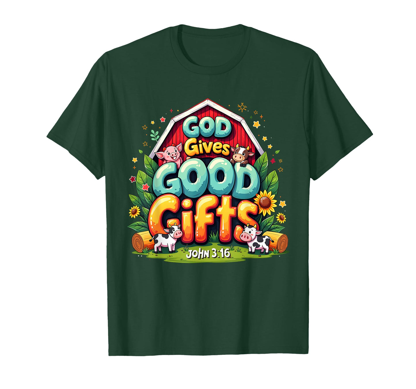 God Gives Good Gifts Farm Bible Verse Yee Haw VBS 2025 T-Shirt