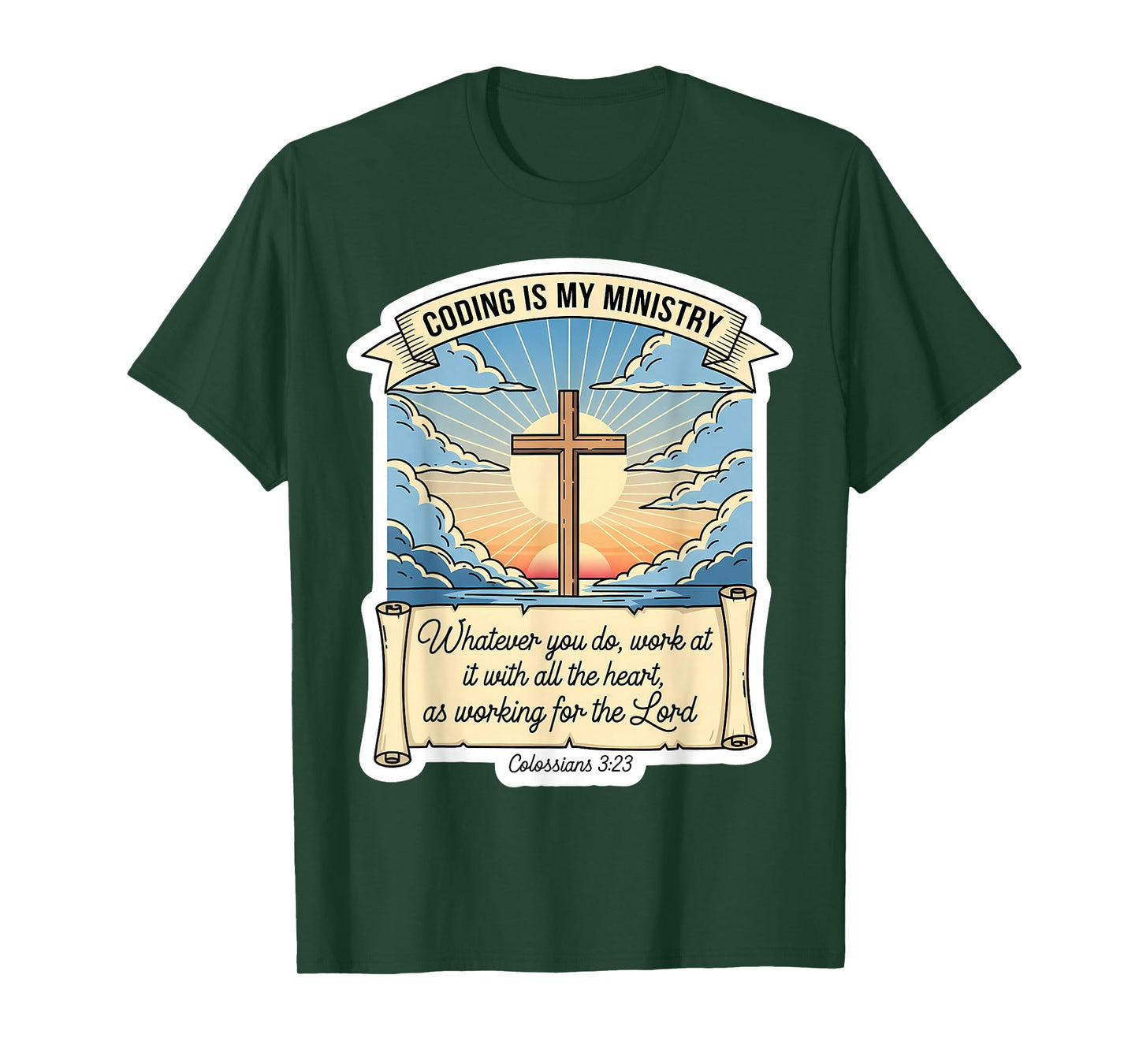 Christian Coder Coding is My Ministry Programmer Programming T-Shirt