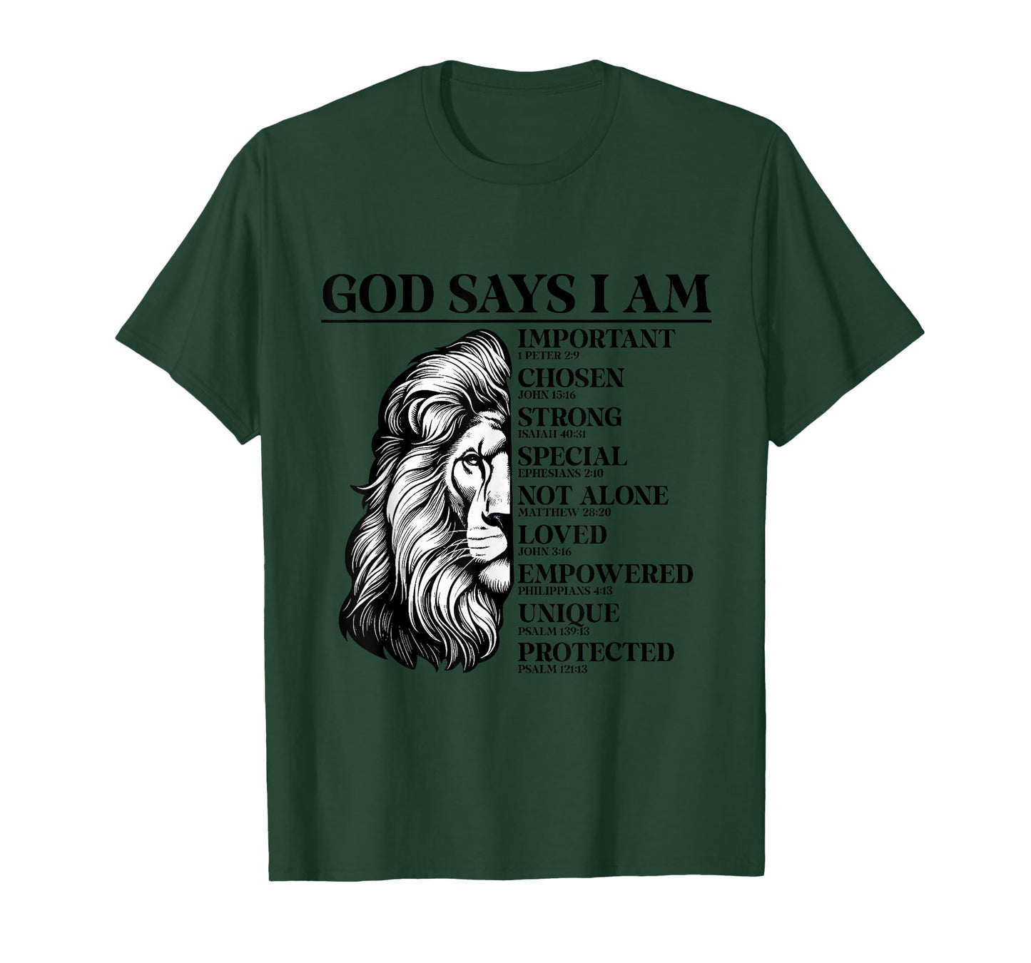 Faith Religious Lion God Says I Am Important T-Shirt