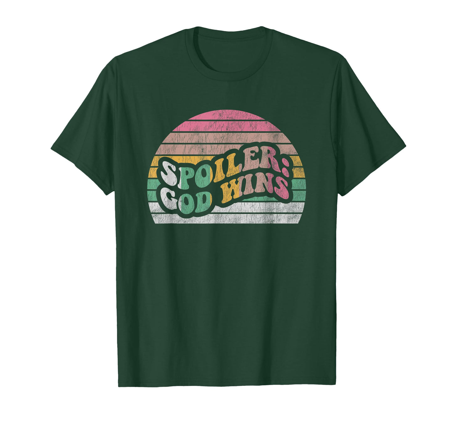 Spoiler God Wins Retro Faith Design T-Shirt