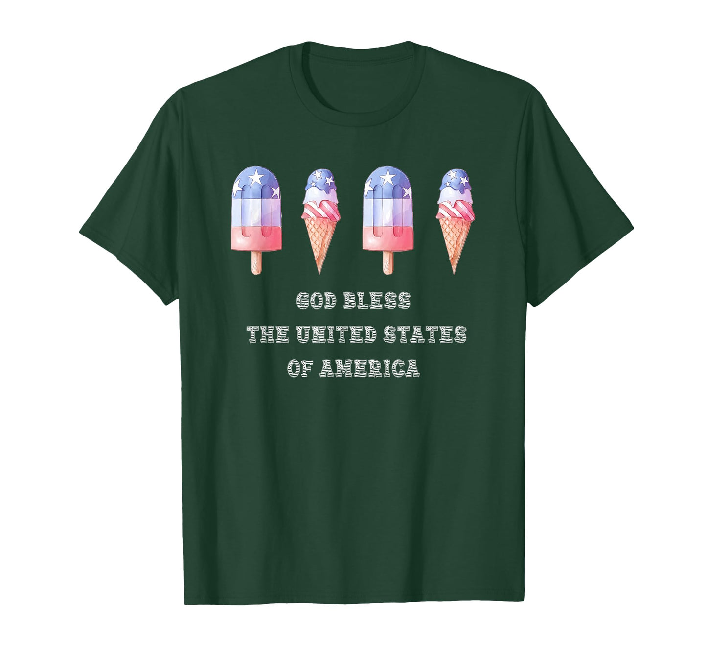 July 4th Fourth USA Popsicle God Bless The United States T-Shirt