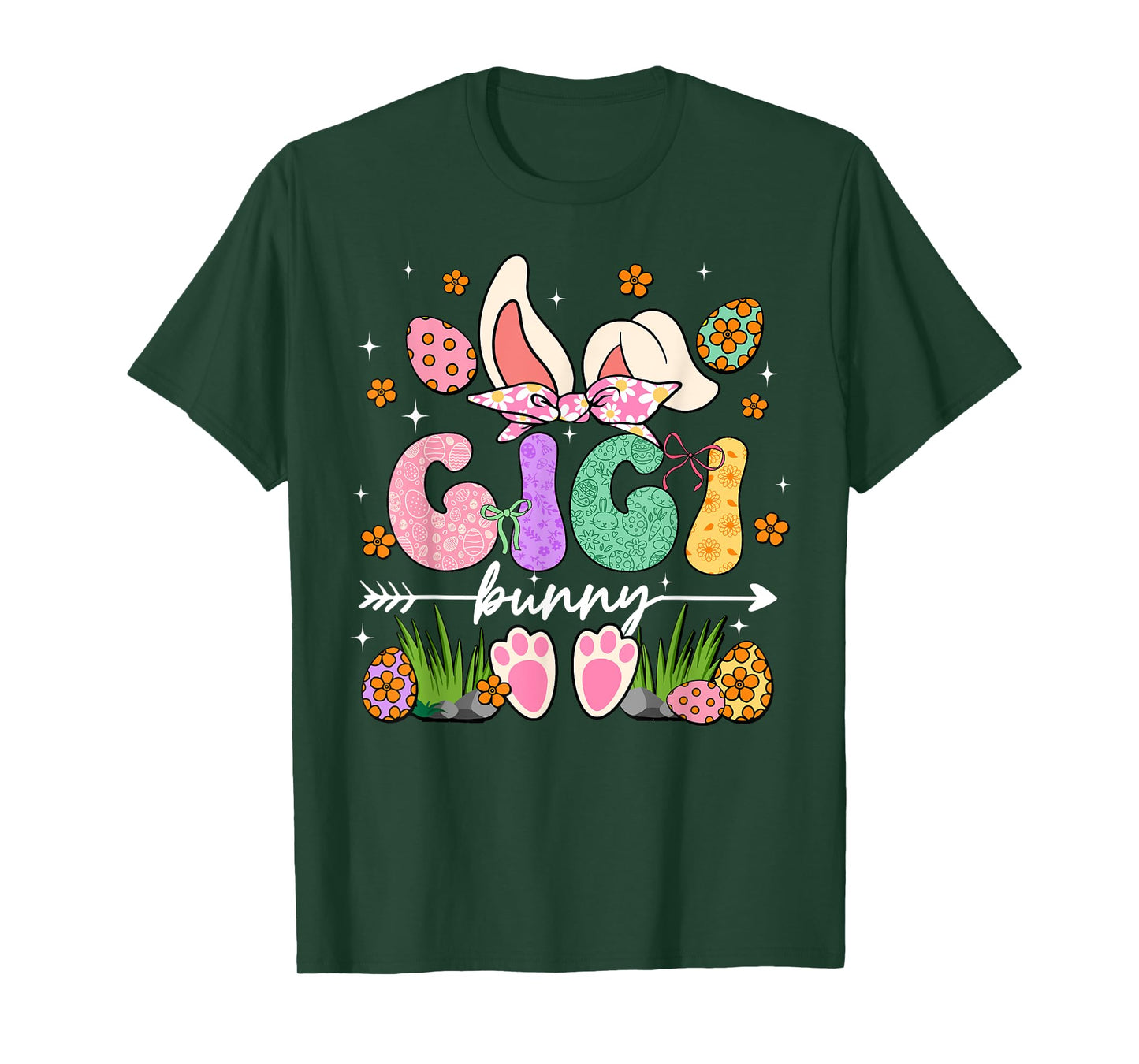 Gigi Bunny Rabbit Ears Family Group Happy Easter Day T-Shirt