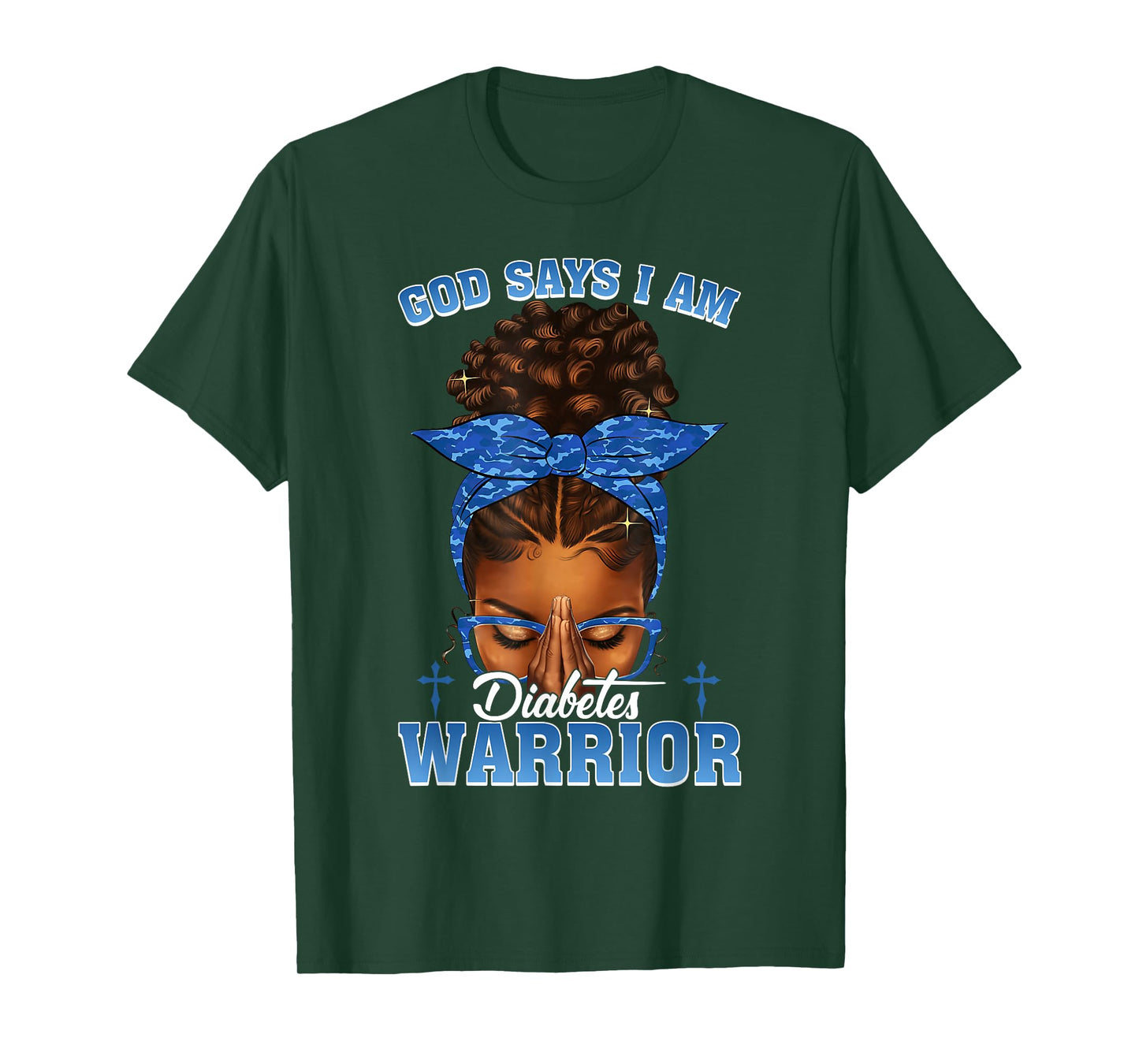 Diabetes Warrior Faith Strong Black Women Gift T-Shirt