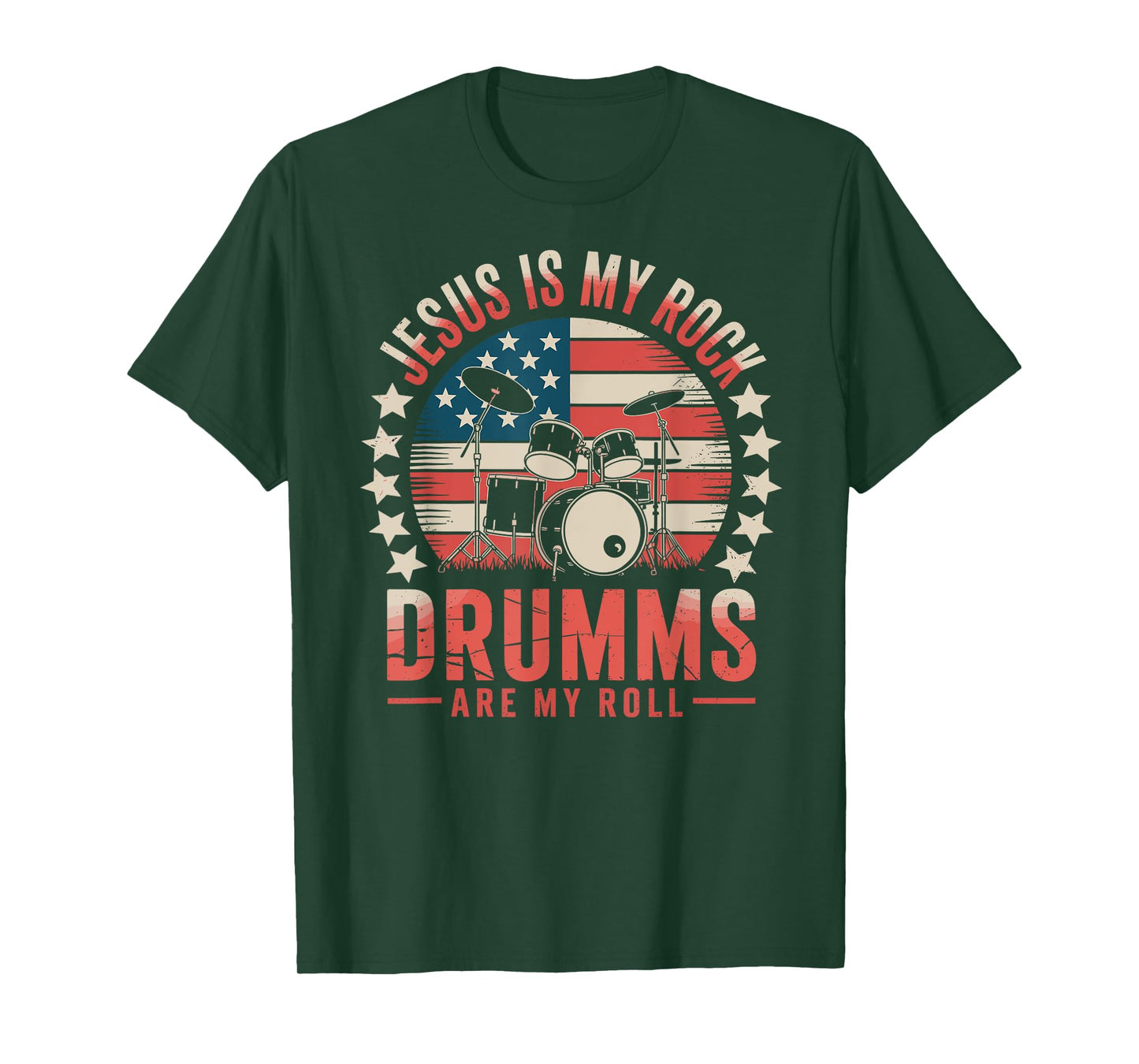 Funny Christian Faith Jesus Drummer T-Shirt