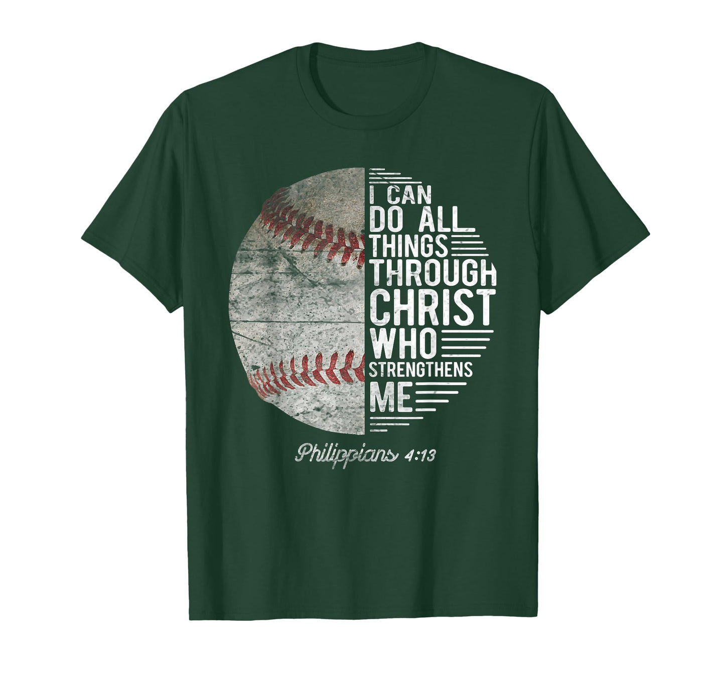 Christian Baseball Men Boys Kids Philippians Religious Gifts T-Shirt