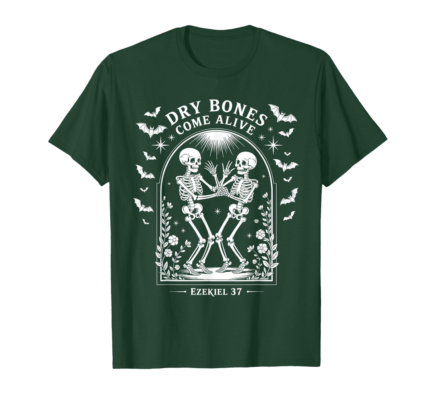 Dancing Skeleton Dry Bones Come Alive Christian Halloween T-Shirt