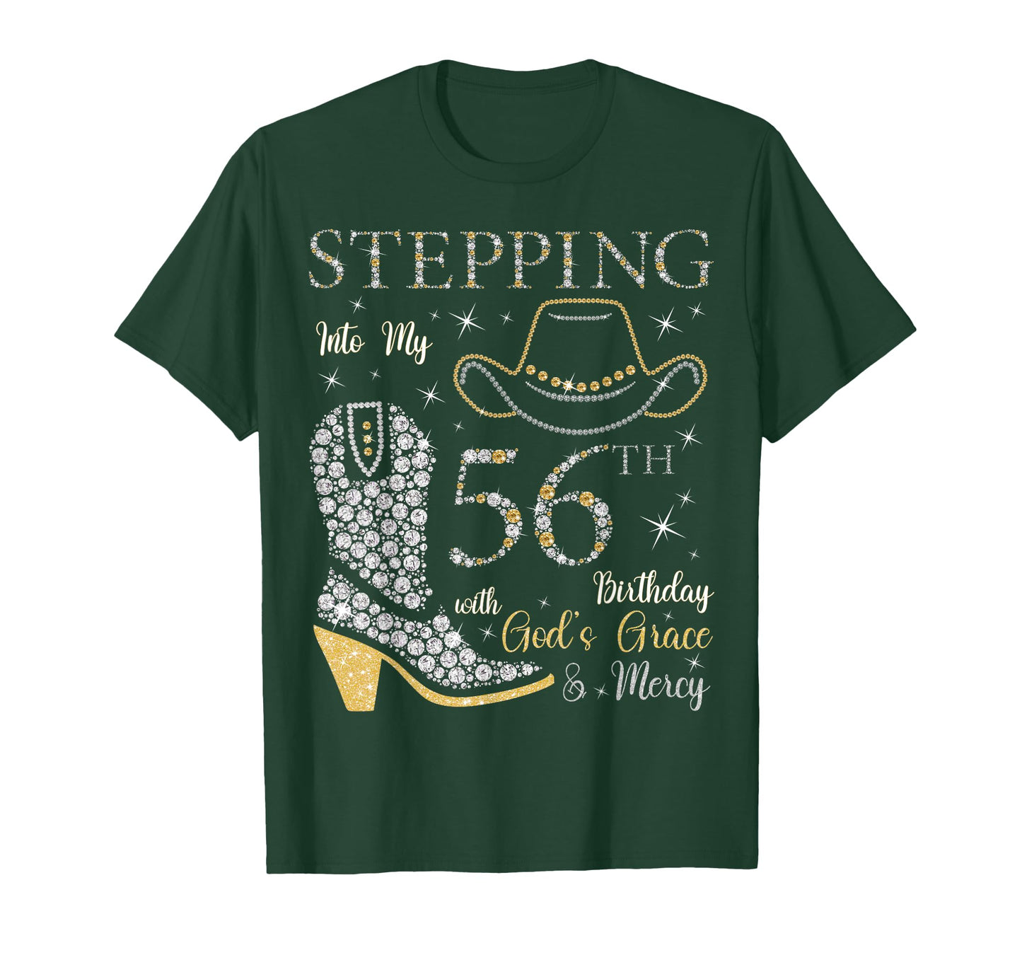 Stepping Into My 56th Birthday With God's Grace and Mercy T-Shirt