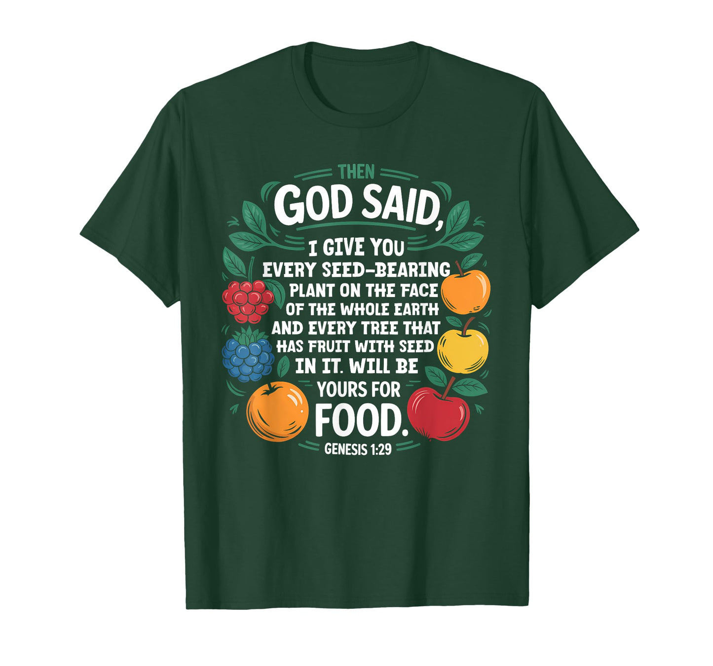 Genesis 1:29 Plant Based Diet Vegan Bible Verse T-Shirt