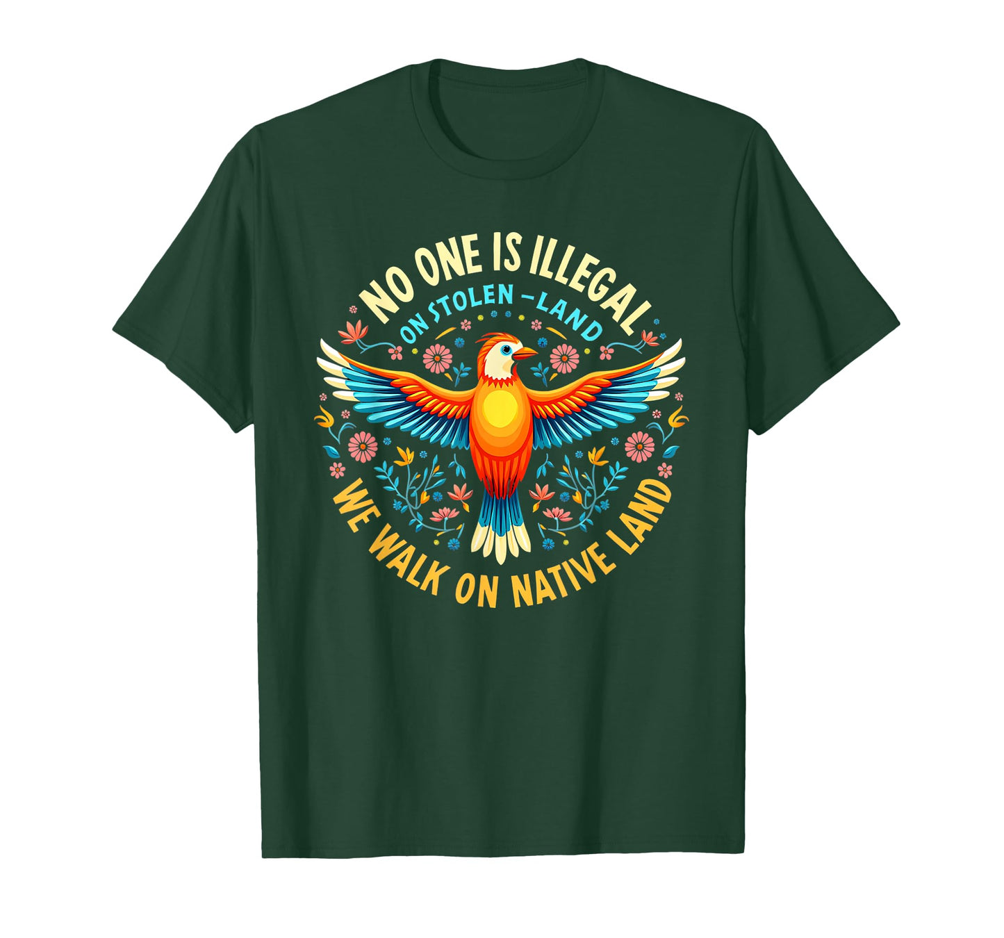 No One is Illegal On stolen Land American Retro T-Shirt