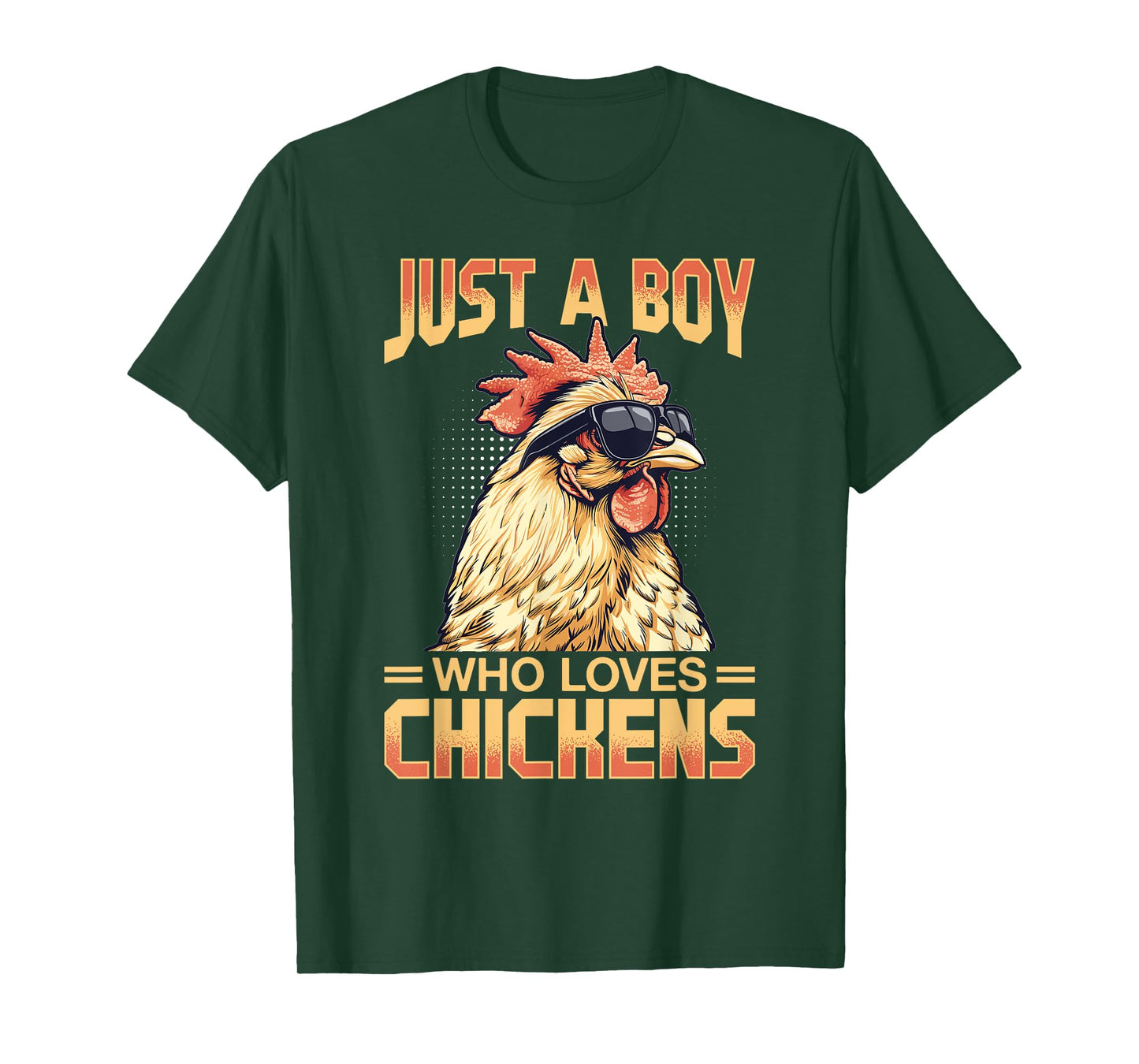 Funny Chicken Farm Animal Just A Boy Who Loves Chickens T-Shirt
