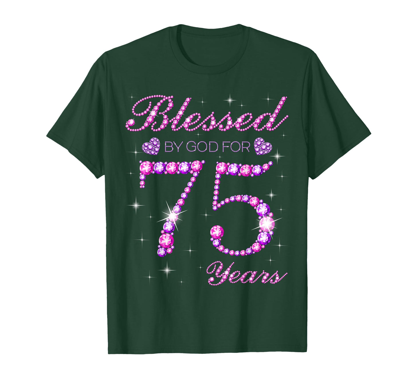 Blessed by God for 75 Years Old 75th Birthday Party T-Shirt