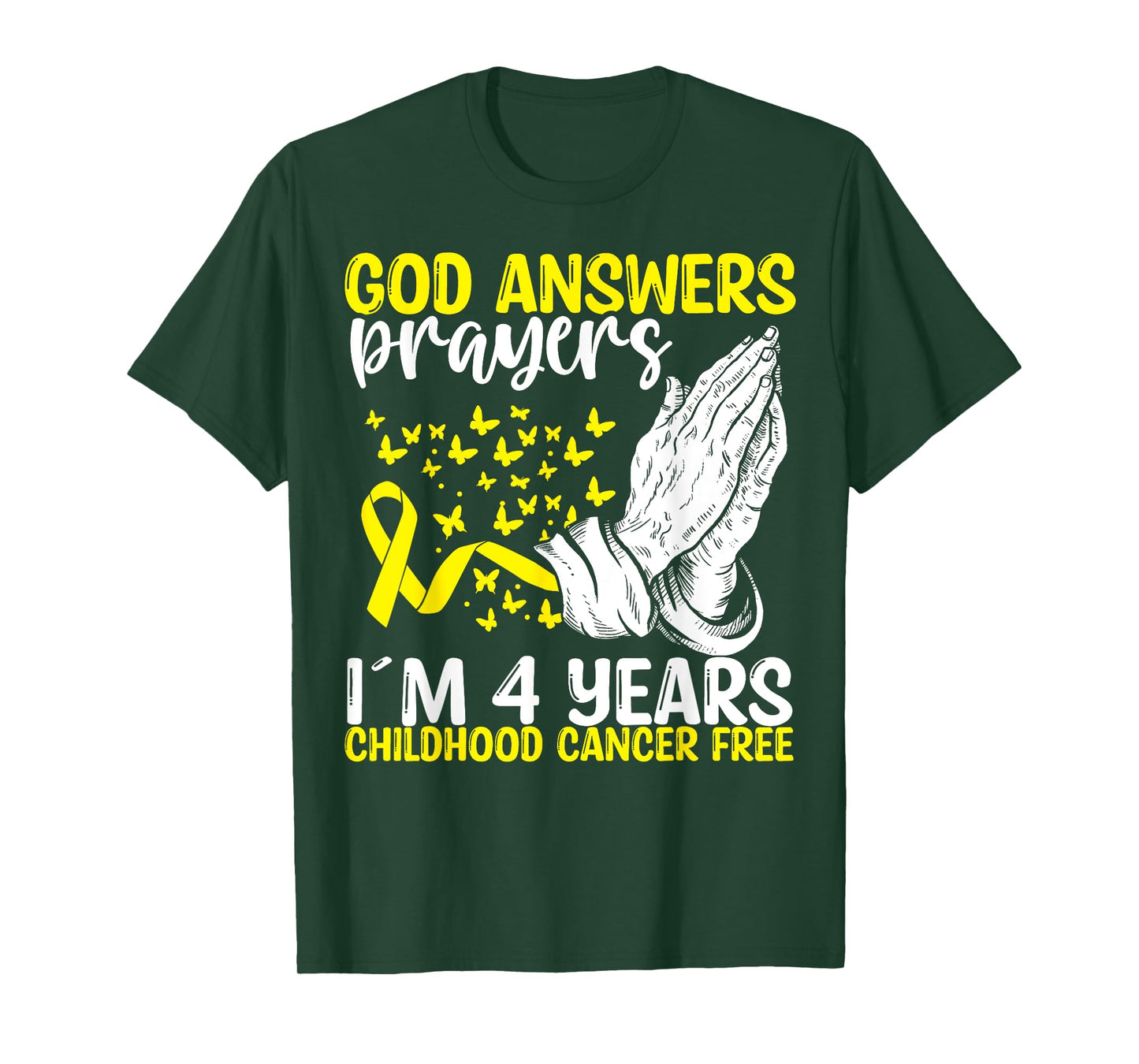 4 Years Childhood Cancer Free God Neuroblastoma Awareness T-Shirt