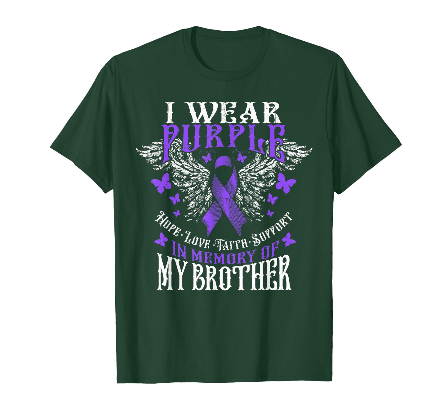 I Wear Purple In Memory Of My Brother Overdose Awareness T-Shirt