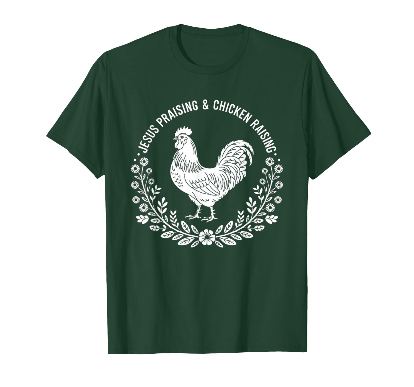 Cute Jesus Praising and Chicken Raising Mom Women Teen Girls T-Shirt