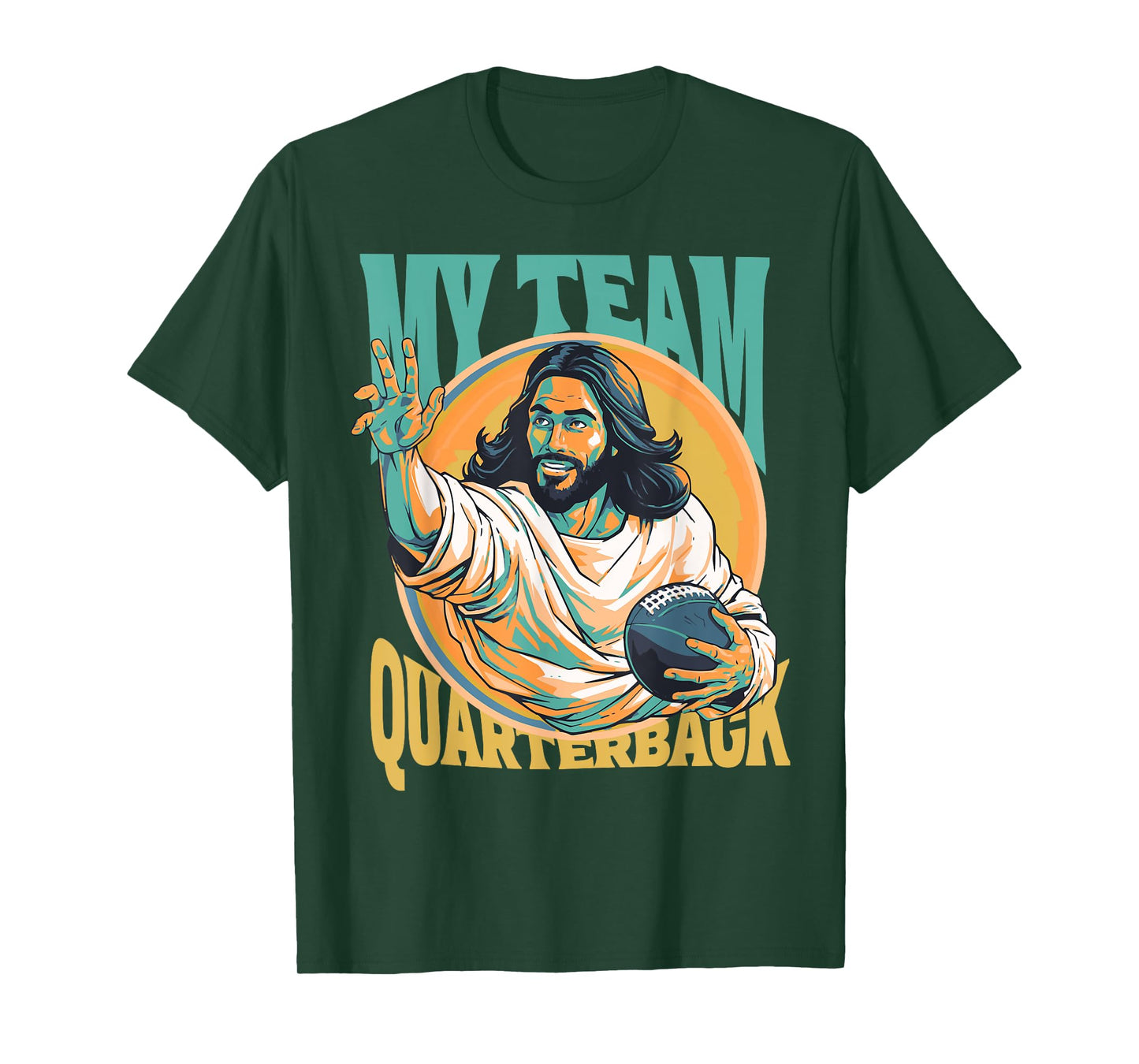 Jesus My Team Quarterback Christian Football T-Shirt
