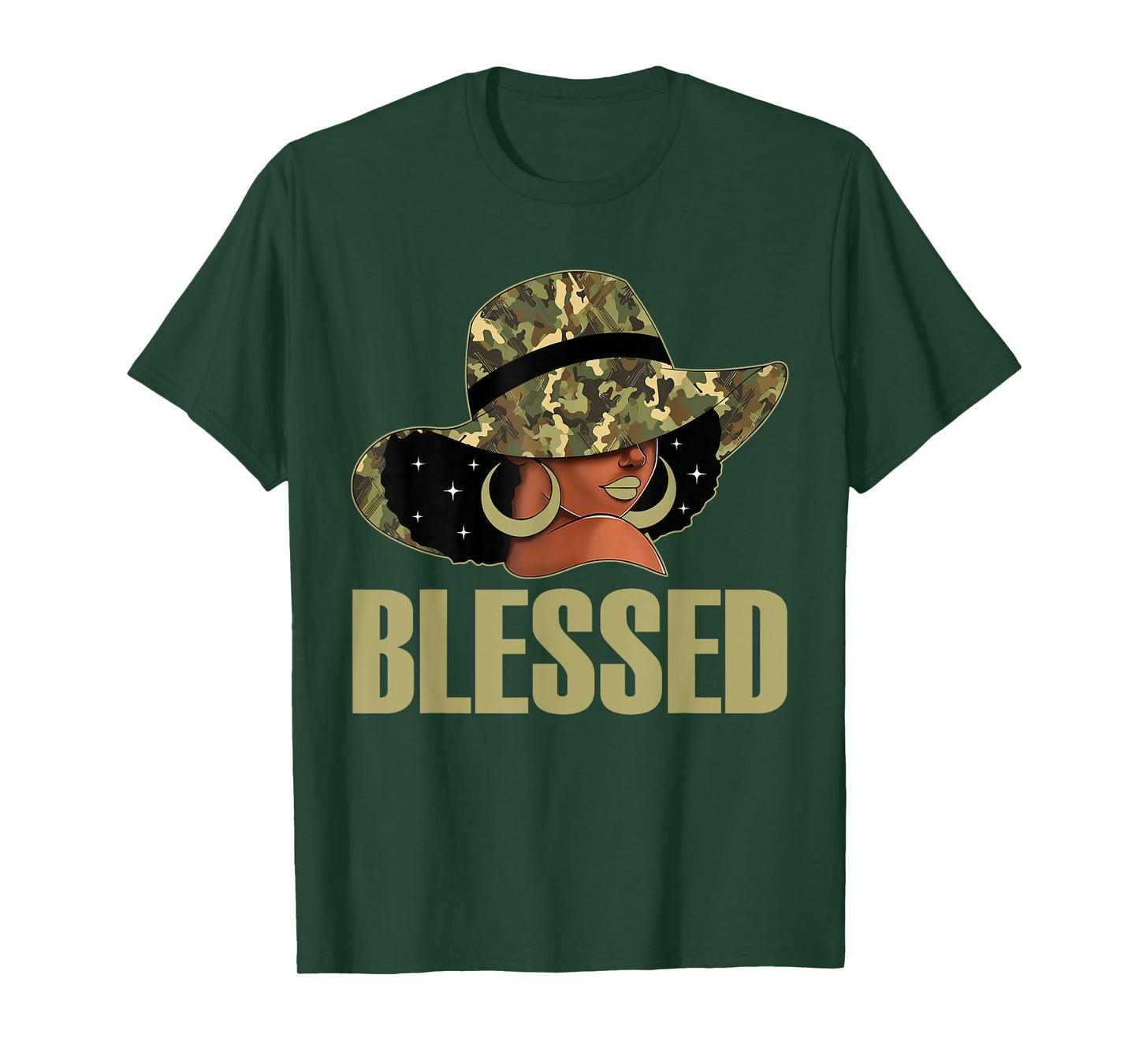 Blessed Black Woman Praying African Christian Camouflage T-Shirt