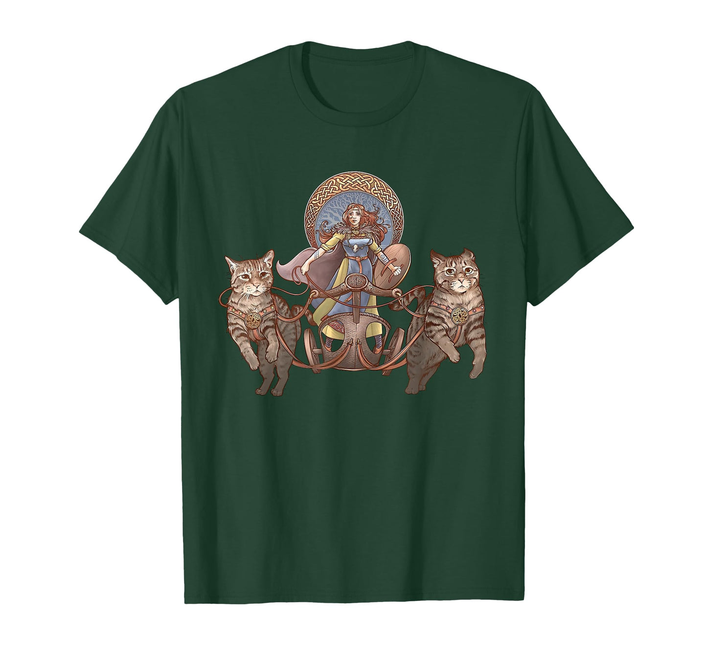 Freya Driving Her Cat Chariot T-Shirt