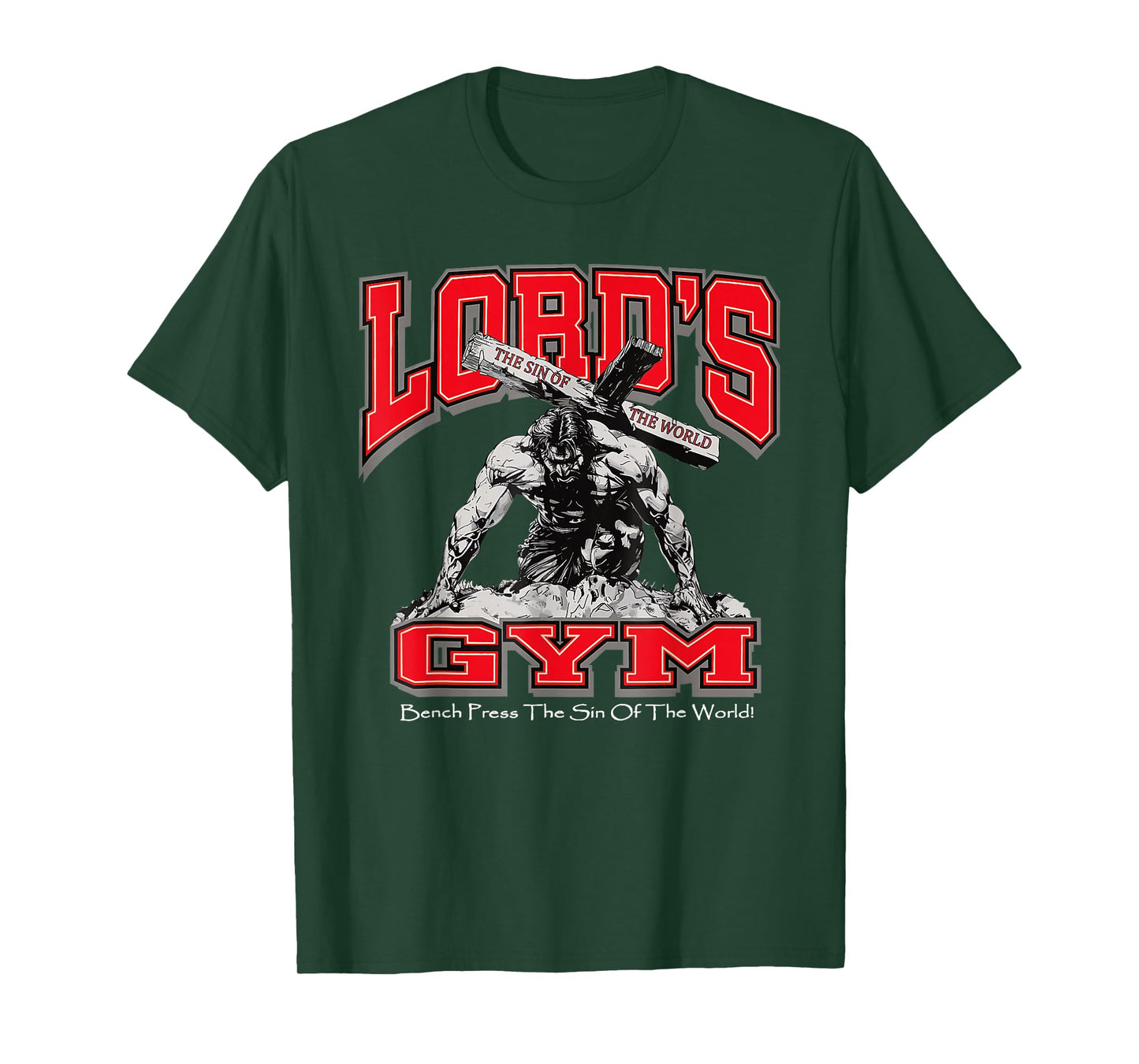 Lords Gym Bench Press The Sin Of The World T-Shirt
