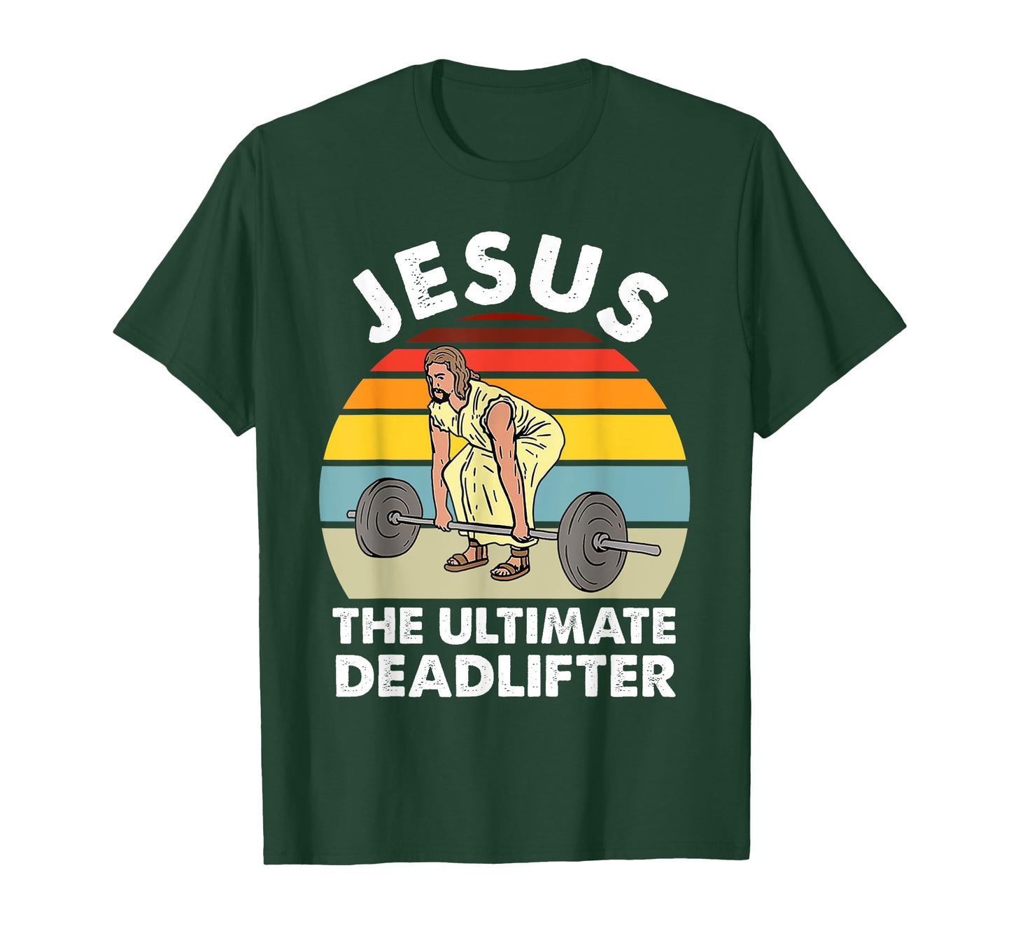 Vintage Jesus The Ultimate Deadlifter Funny Gym Bodybuliding T-Shirt