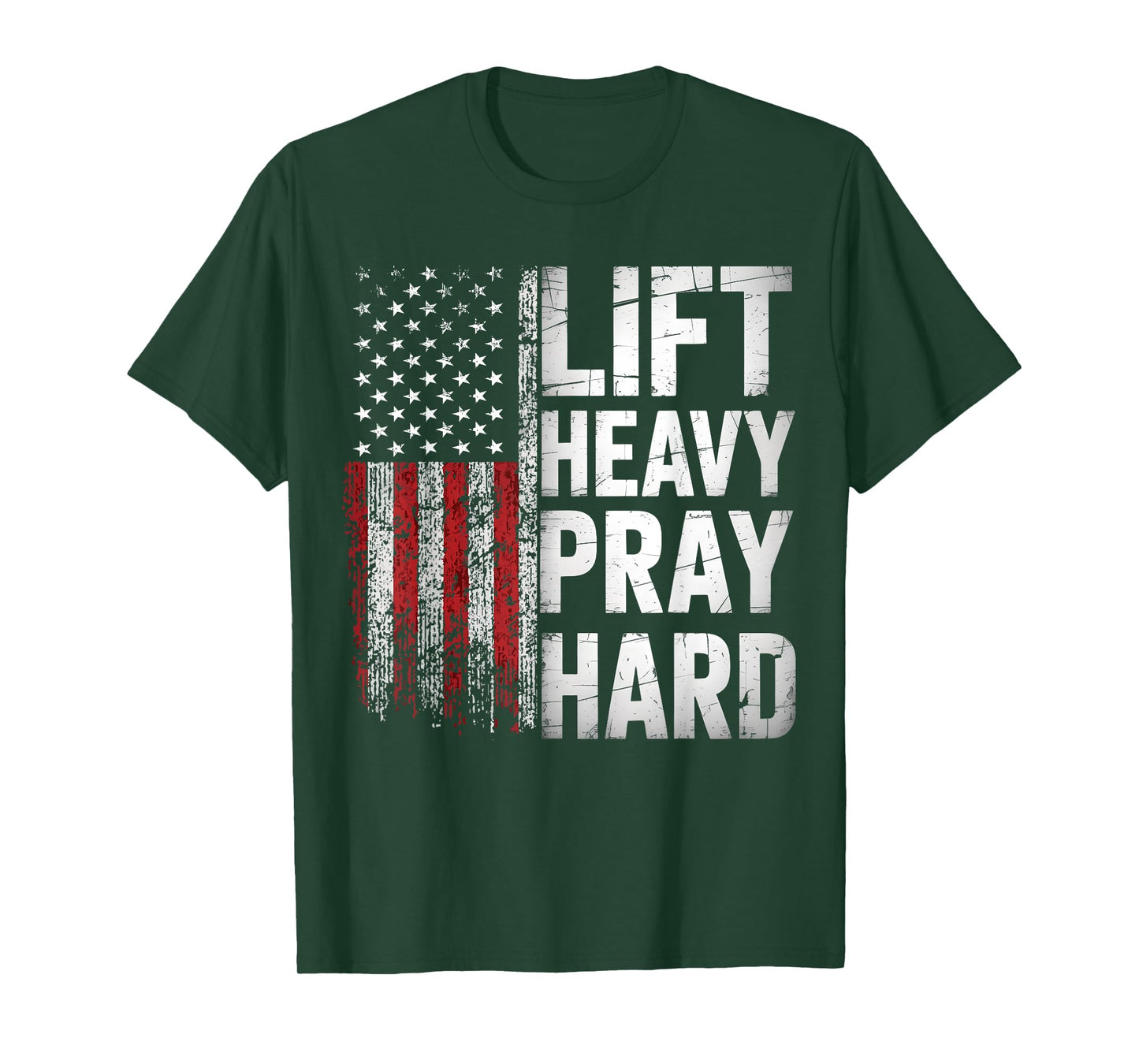 Lift Heavy Pray Hard Funny Gym Christian Lifting Men Women T-Shirt