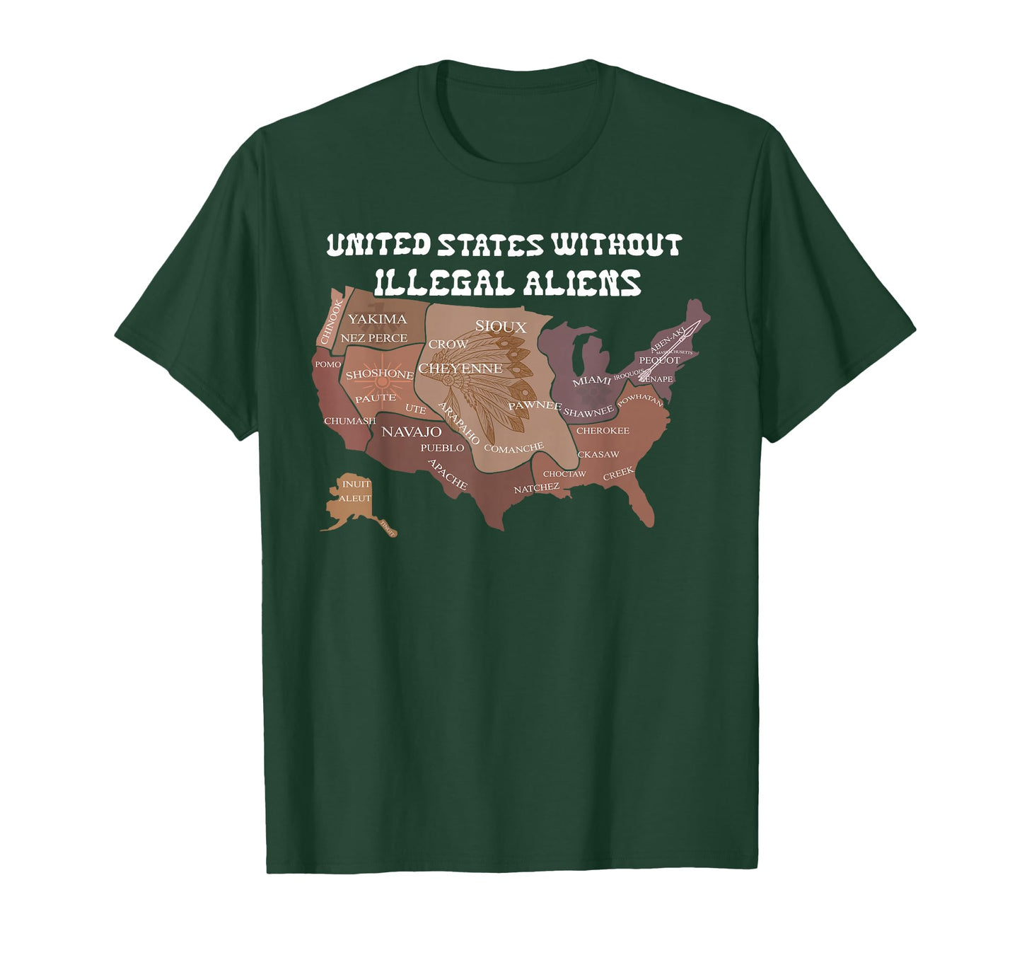 United States Without Illegal Aliens USA Map Funny Quotes T-Shirt
