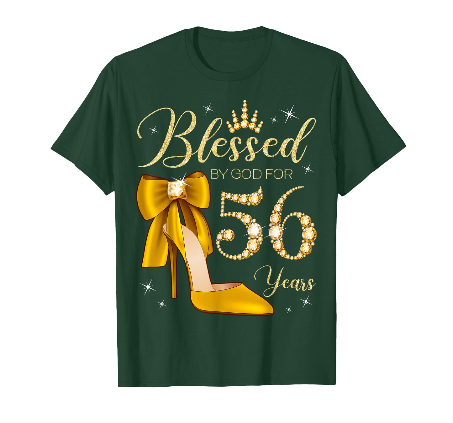 Blessed By God For 56 Years Old 56th Birthday Woman Queen T-Shirt