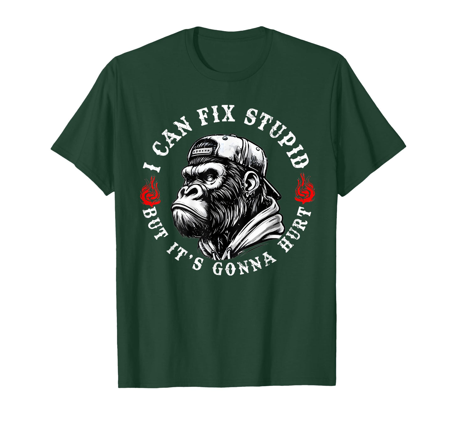 I Can Fix Stupid But It's Gonna Hurt Monkey Vintage Funny T-Shirt