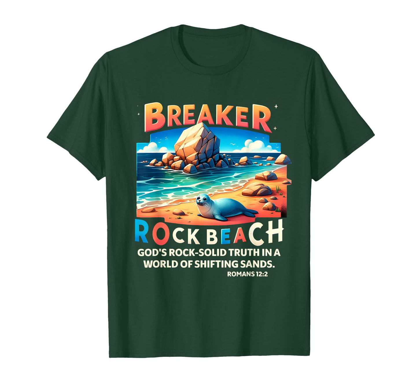 Breaker Rock Beach Christian God's Rock-Solid Truth VBS 2024 Men Women Girls Kids T-Shirt