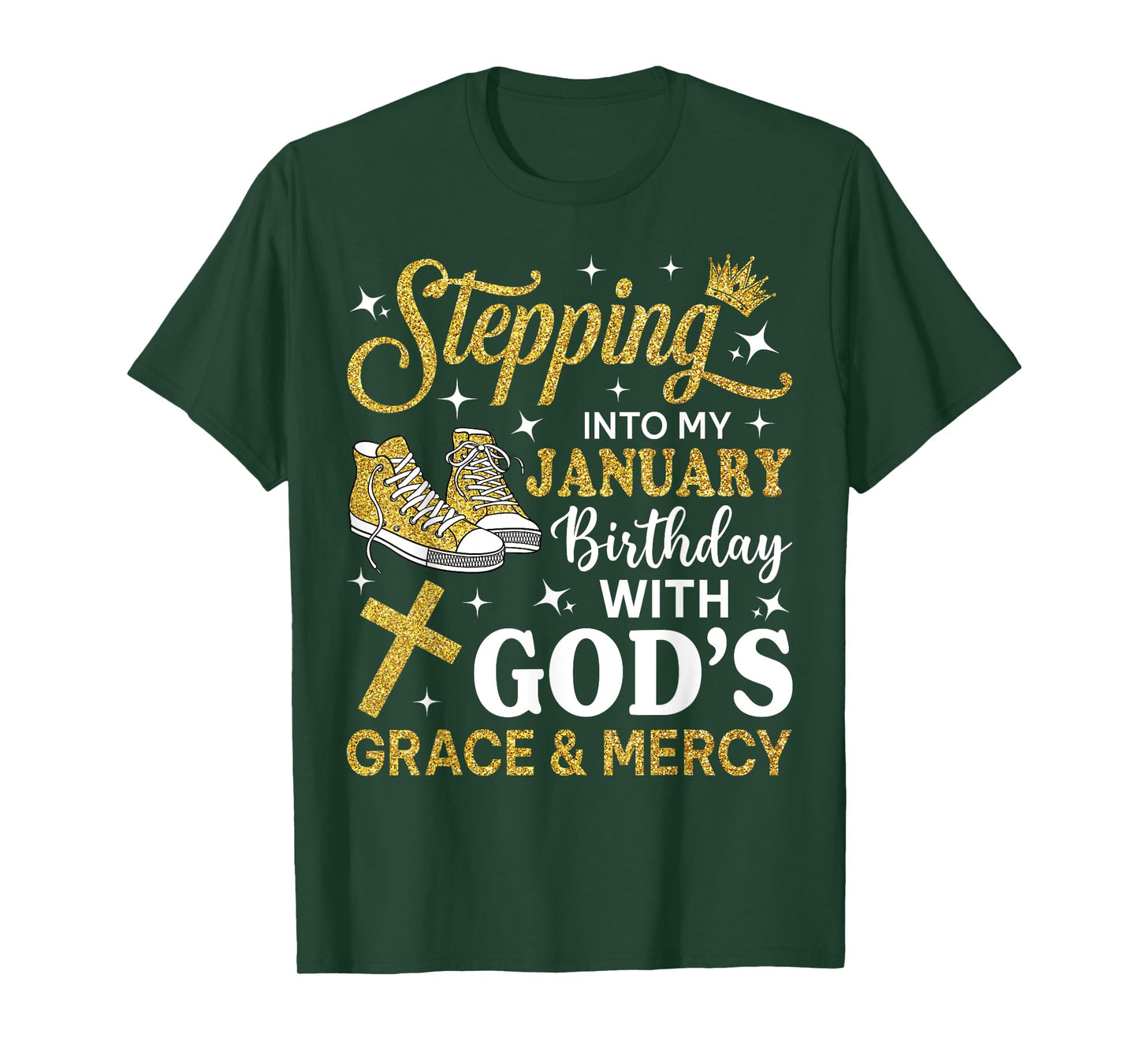 Stepping Into My January Birthday Sneakers Bday Women T-Shirt