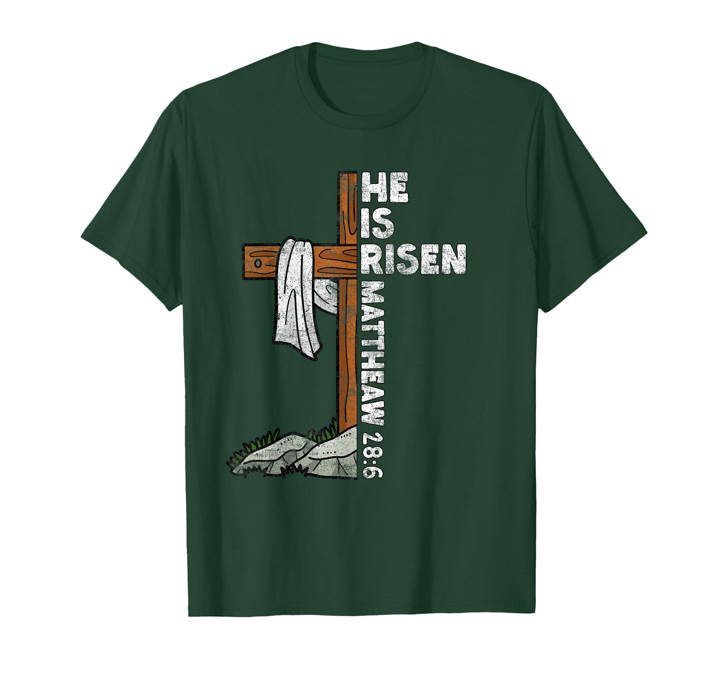 Easter Cross He Is Risen Jesus Christian Men Women Kid Youth T-Shirt