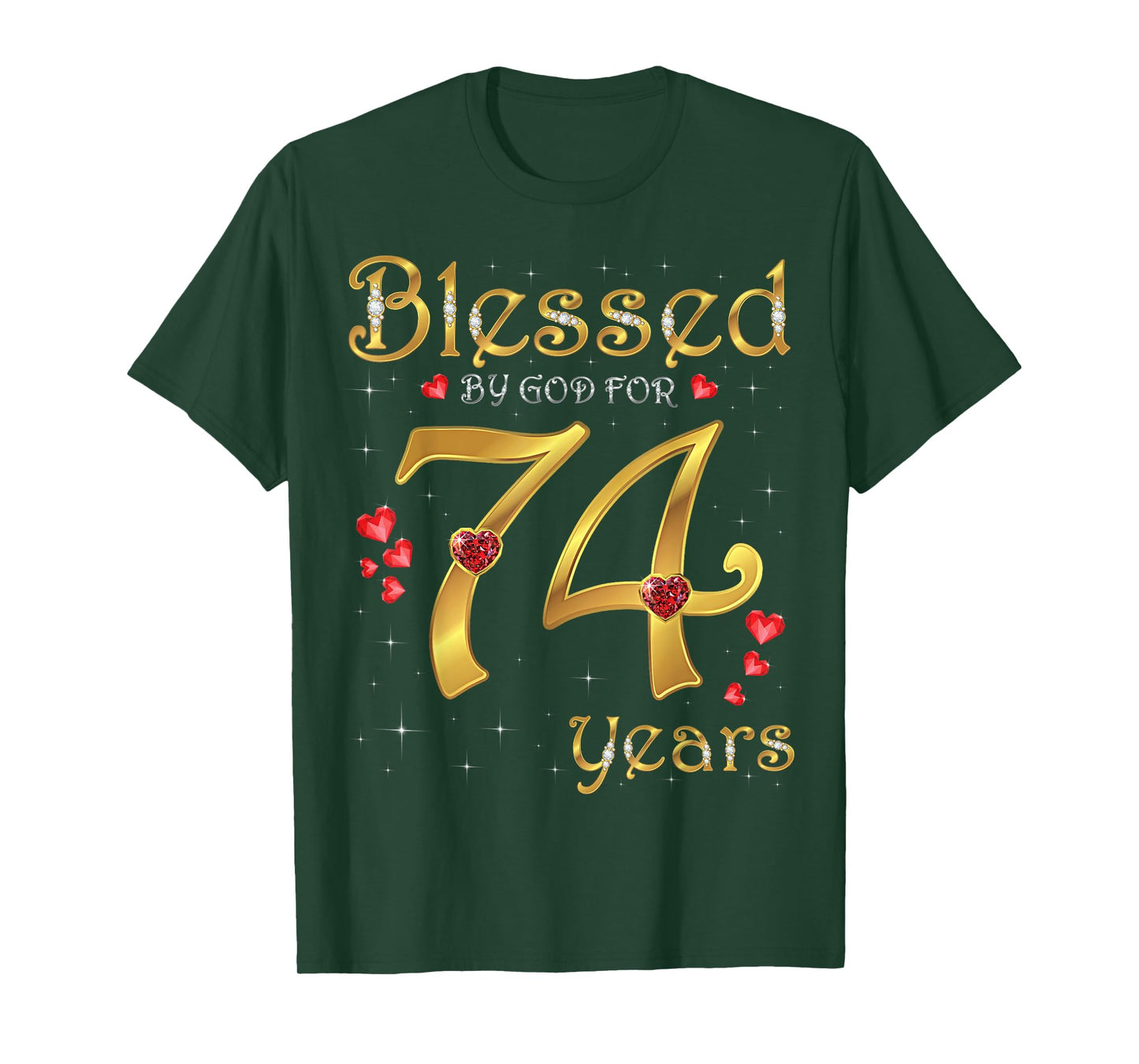 Blessed By God For 74 Years Old 74th Birthday Party Queen T-Shirt