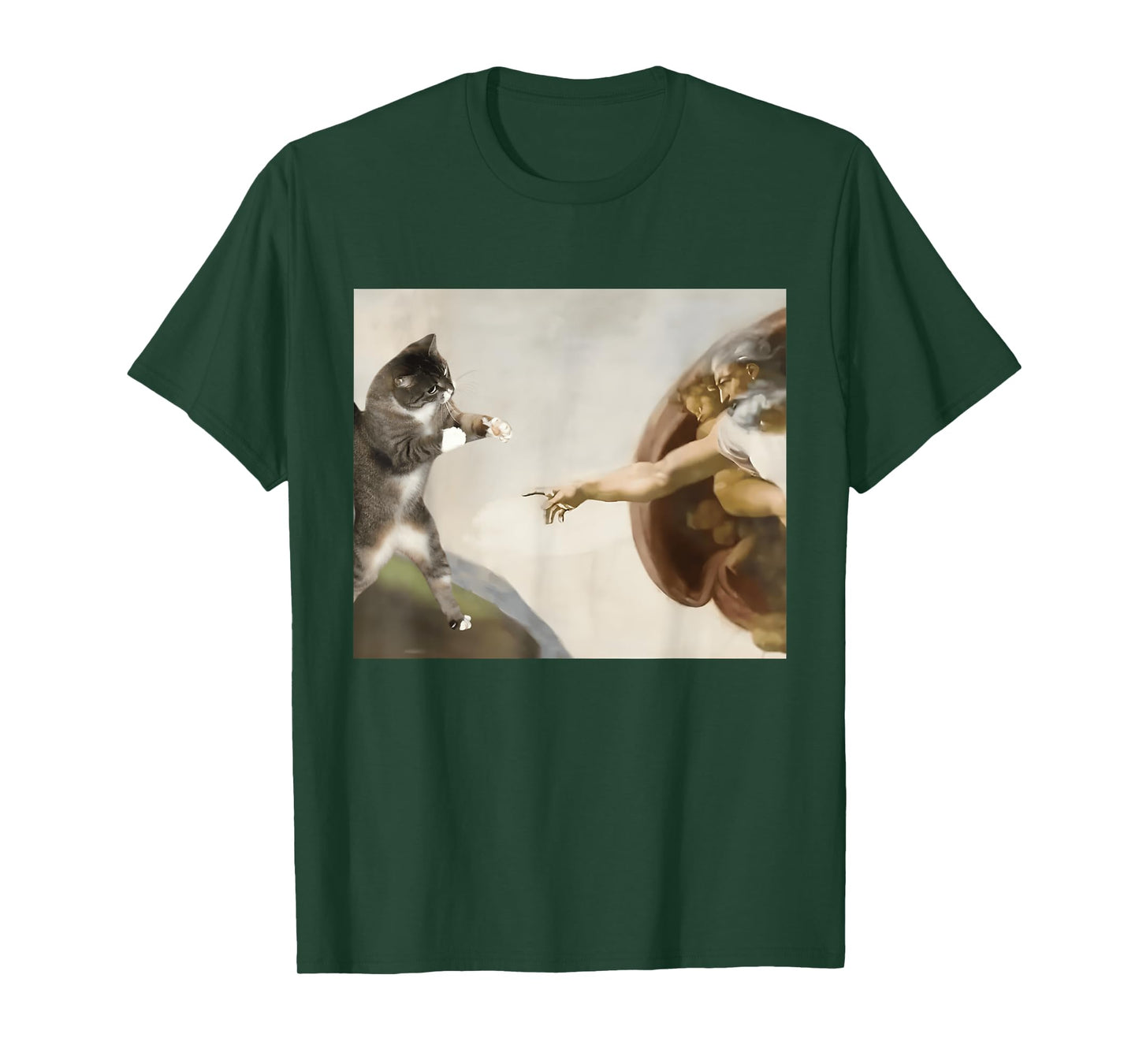 Funny Cat God Meme Inspired by Creation of Adam T-Shirt